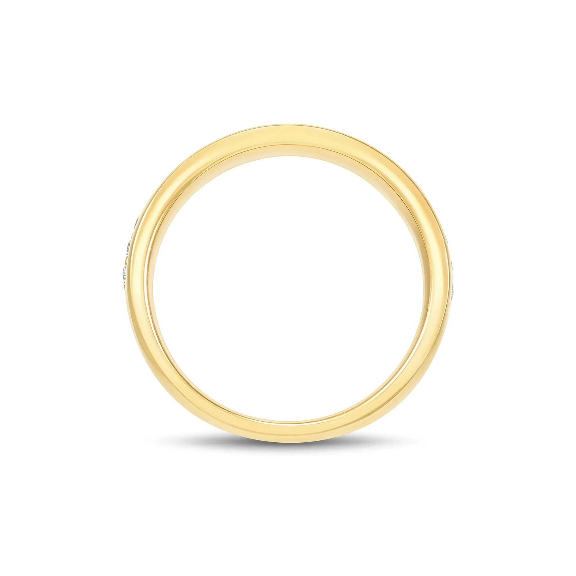 1/4 CT. Tw. Lab Grown Diamond High-Polish Band Ring 10K Yellow Gold Round Brilliant Cut Size 7.5 1.5mm - Image 2