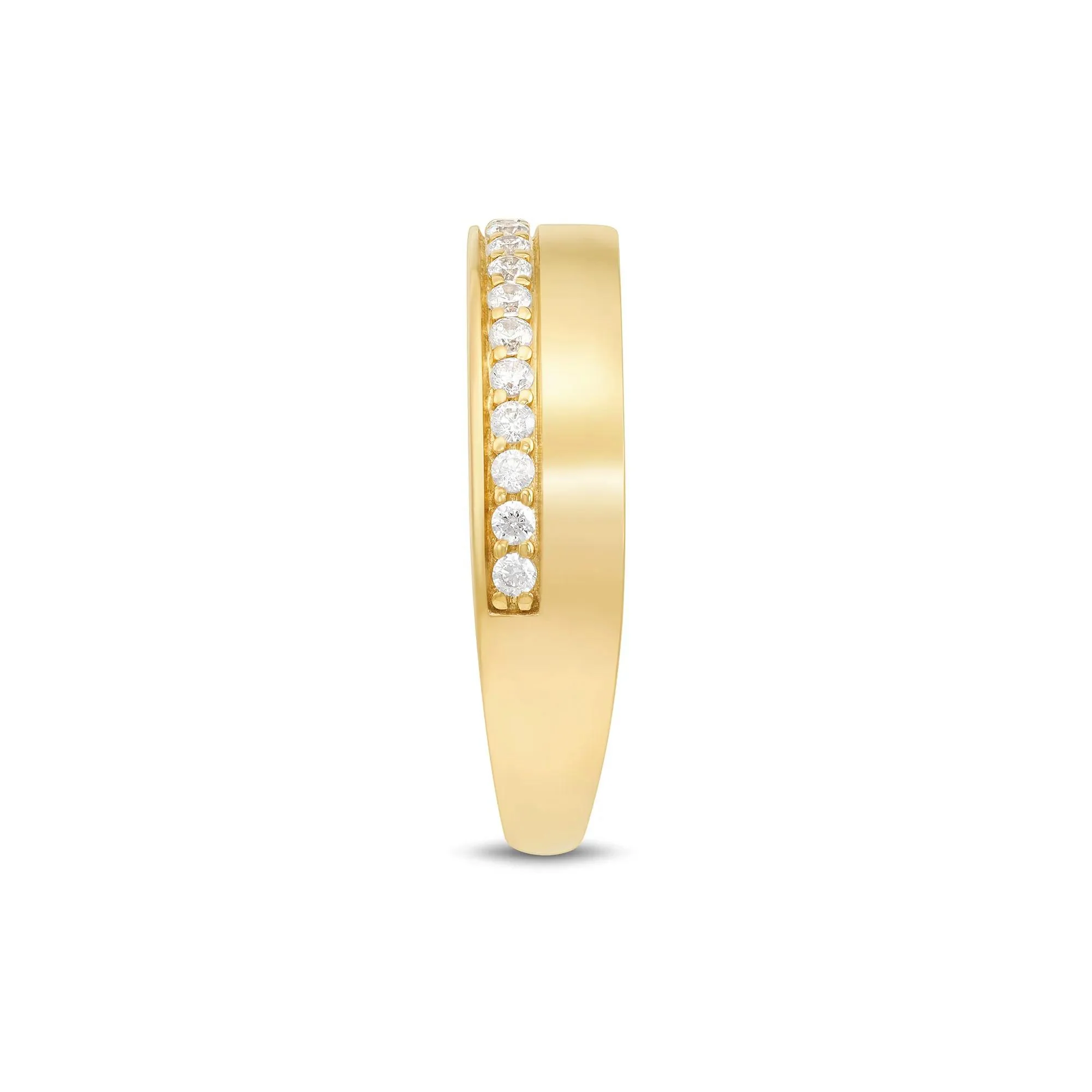 1/4 CT. Tw. Lab Grown Diamond High-Polish Band Ring 10K Yellow Gold Round Brilliant Cut Size 7.5 1.5mm - Image 3