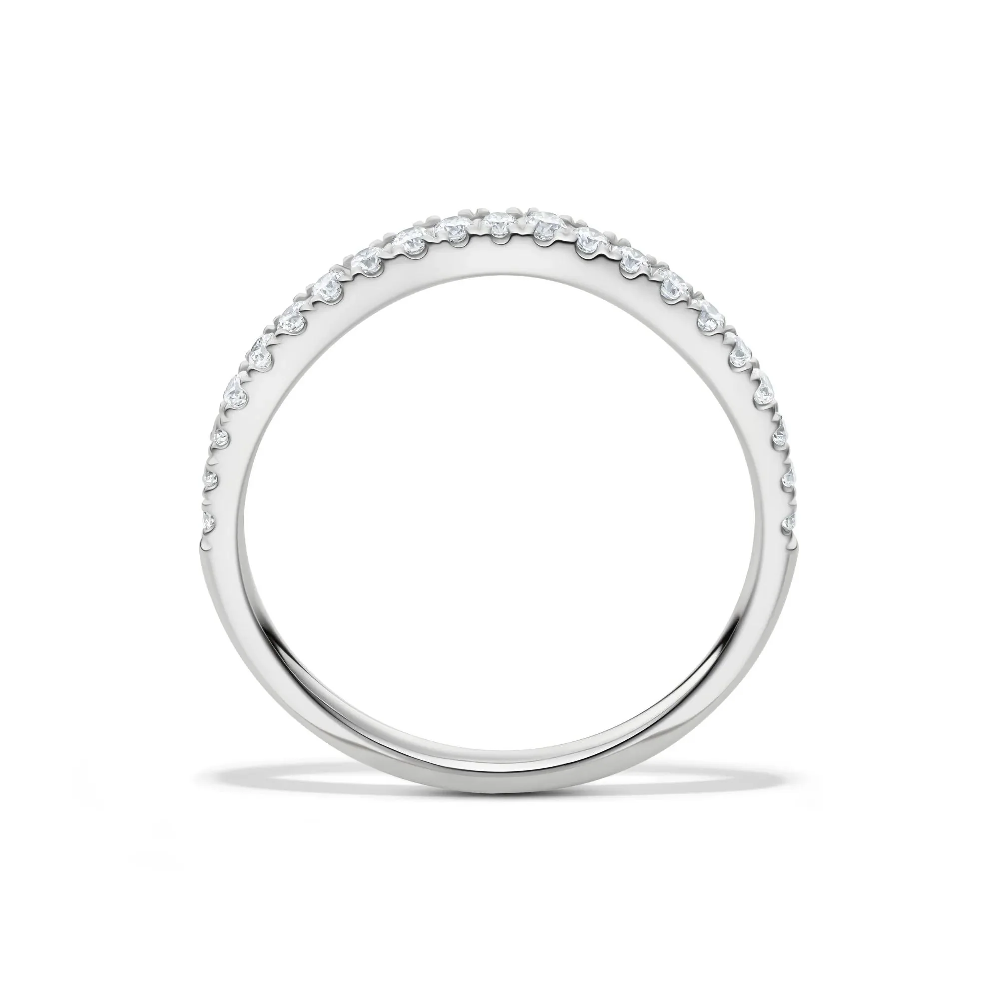 1/5 CT. Tw. Lab Grown Diamond Contour Band Ring 14K White Gold Size 7 1mm - Image 2