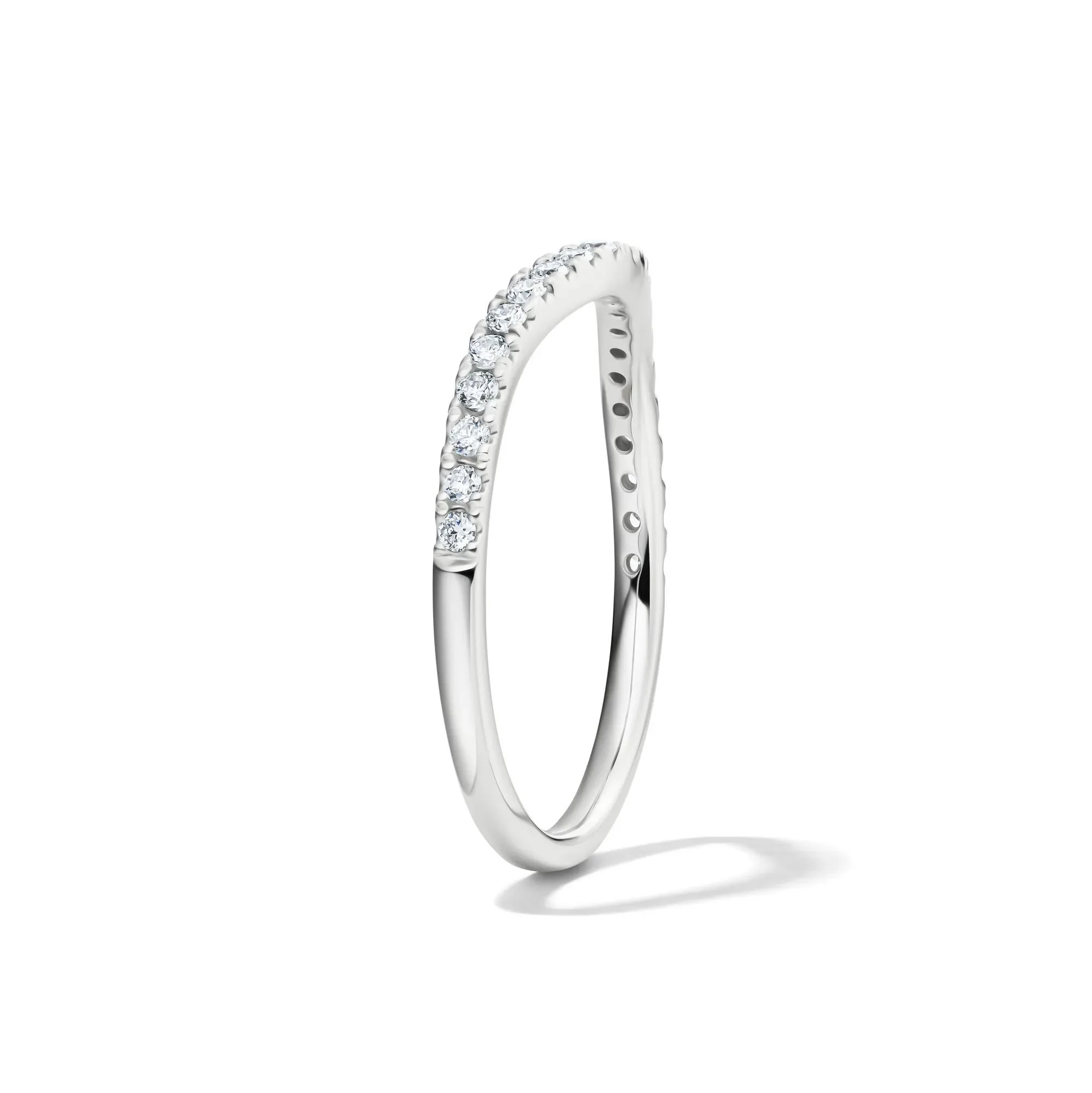 1/5 CT. Tw. Lab Grown Diamond Contour Band Ring 14K White Gold Size 7 1mm - Image 3