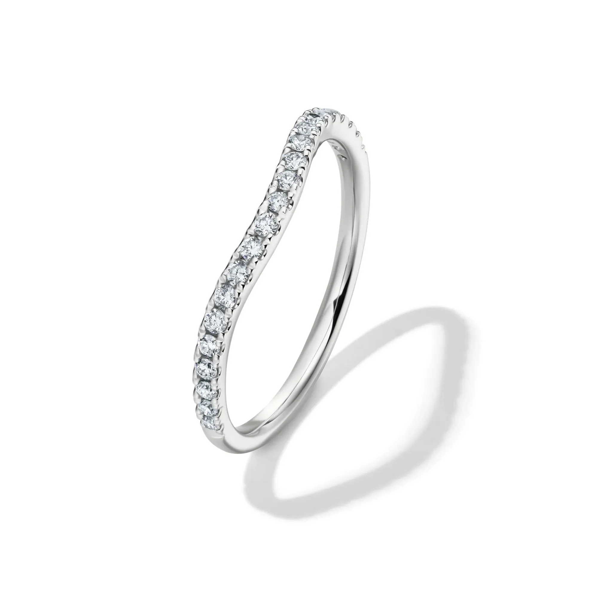1/5 CT. Tw. Lab Grown Diamond Contour Band Ring 14K White Gold Size 8.5 1mm - Image 4