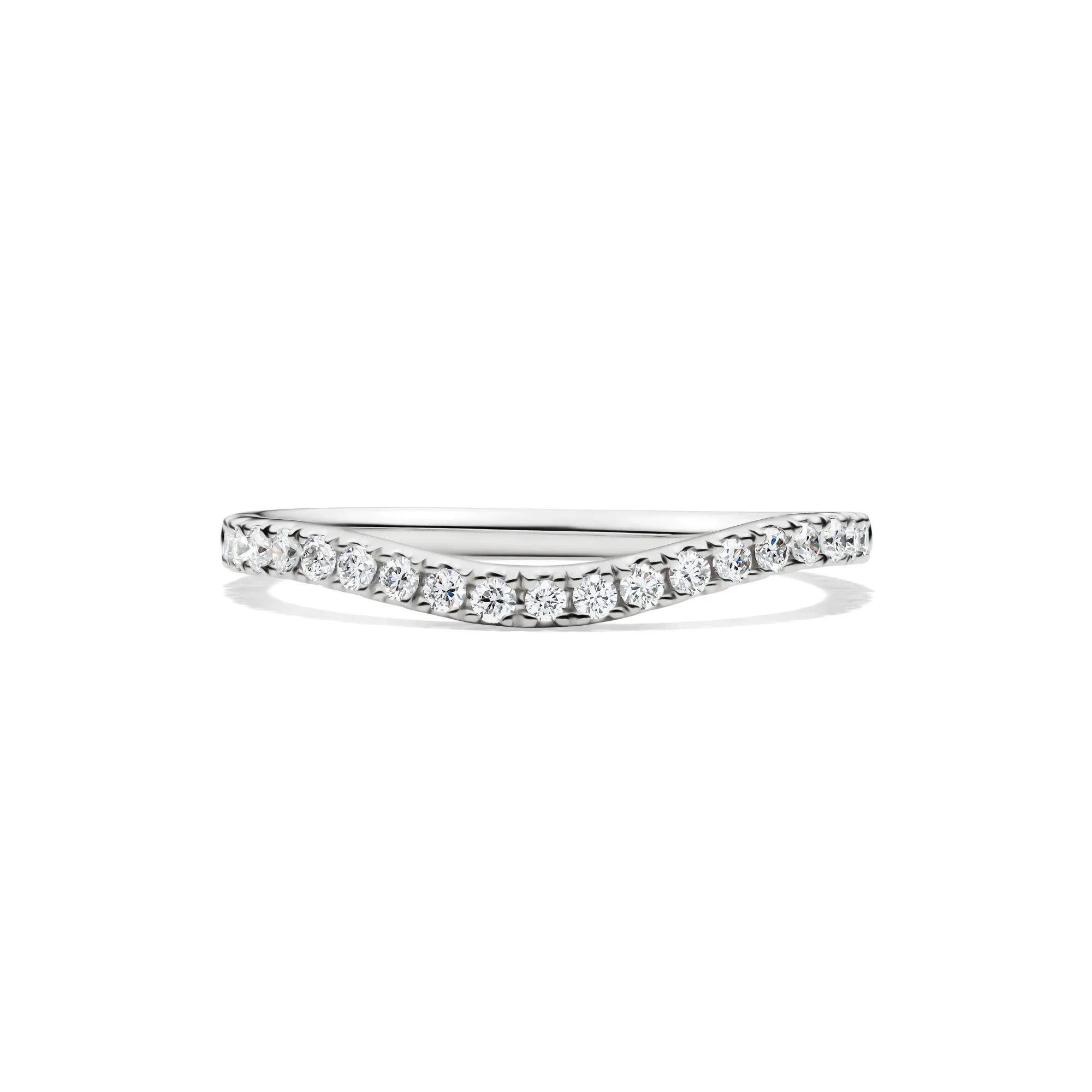1/5 CT. Tw. Lab Grown Diamond Contour Band Ring 14K White Gold Size 9 1mm