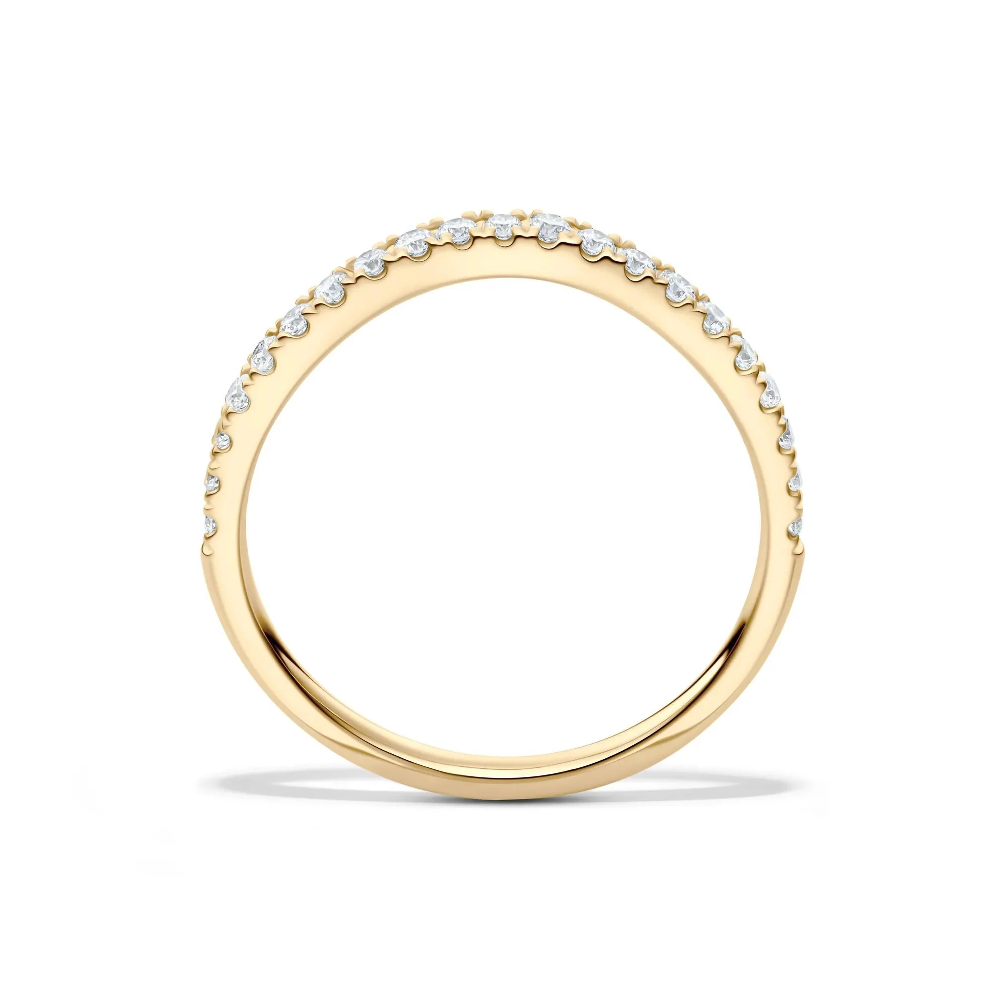 1/5 CT. Tw. Lab Grown Diamond Contour Band Ring 14K Yellow Gold Size 7 1mm - Image 2