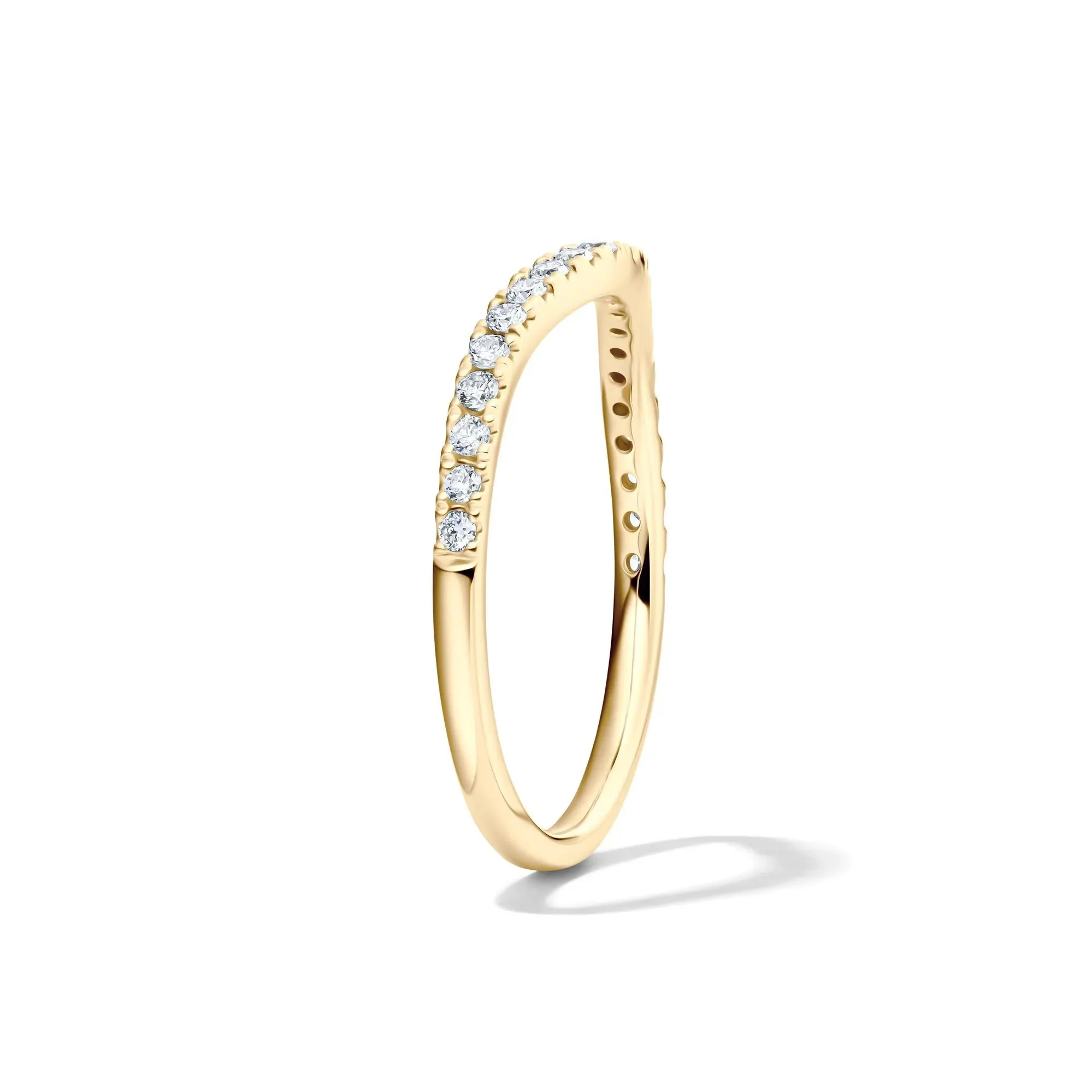 1/5 CT. Tw. Lab Grown Diamond Contour Band Ring 14K Yellow Gold Size 7.5 1mm - Image 3