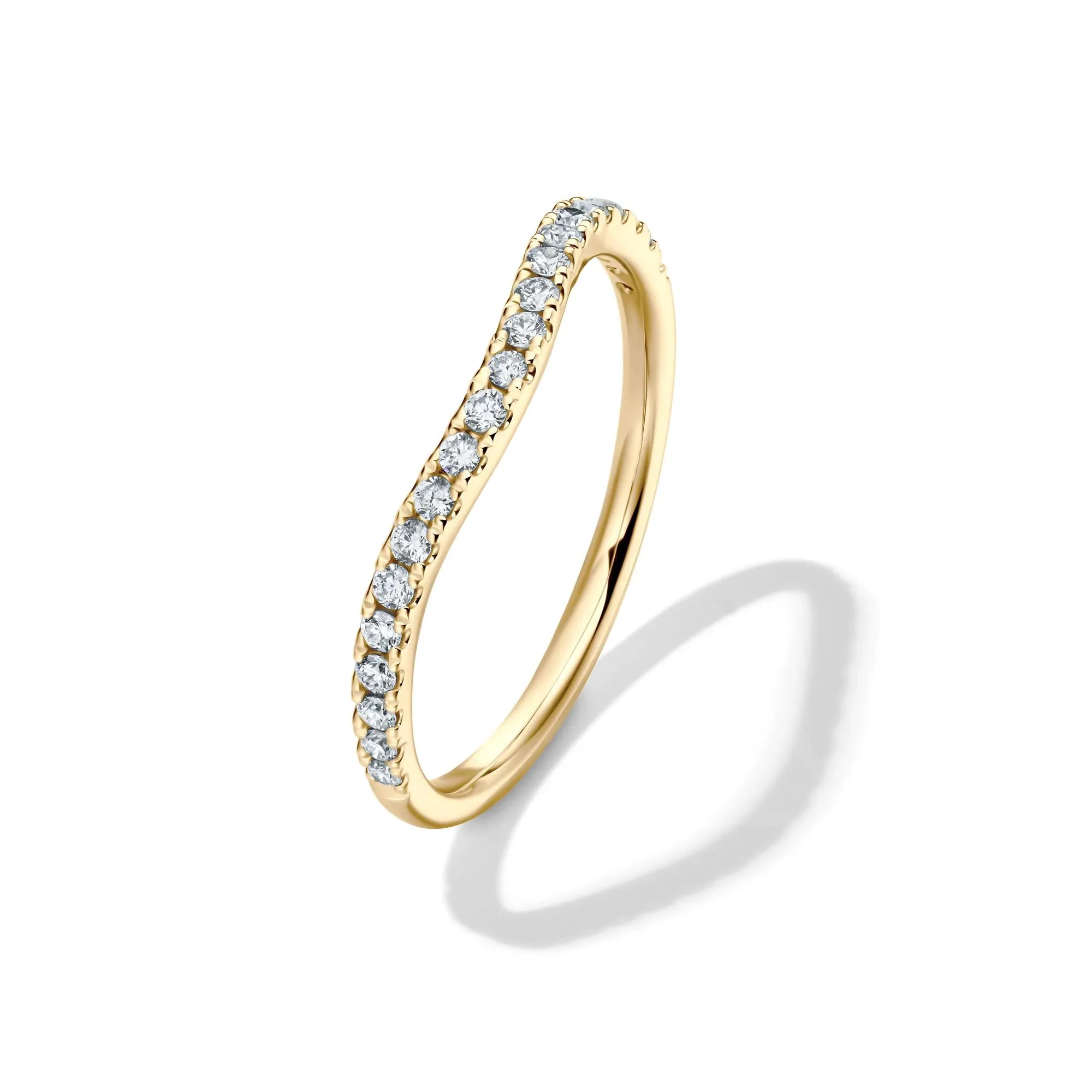 1/5 CT. Tw. Lab Grown Diamond Contour Band Ring 14K Yellow Gold Size 7.5 1mm - Image 4
