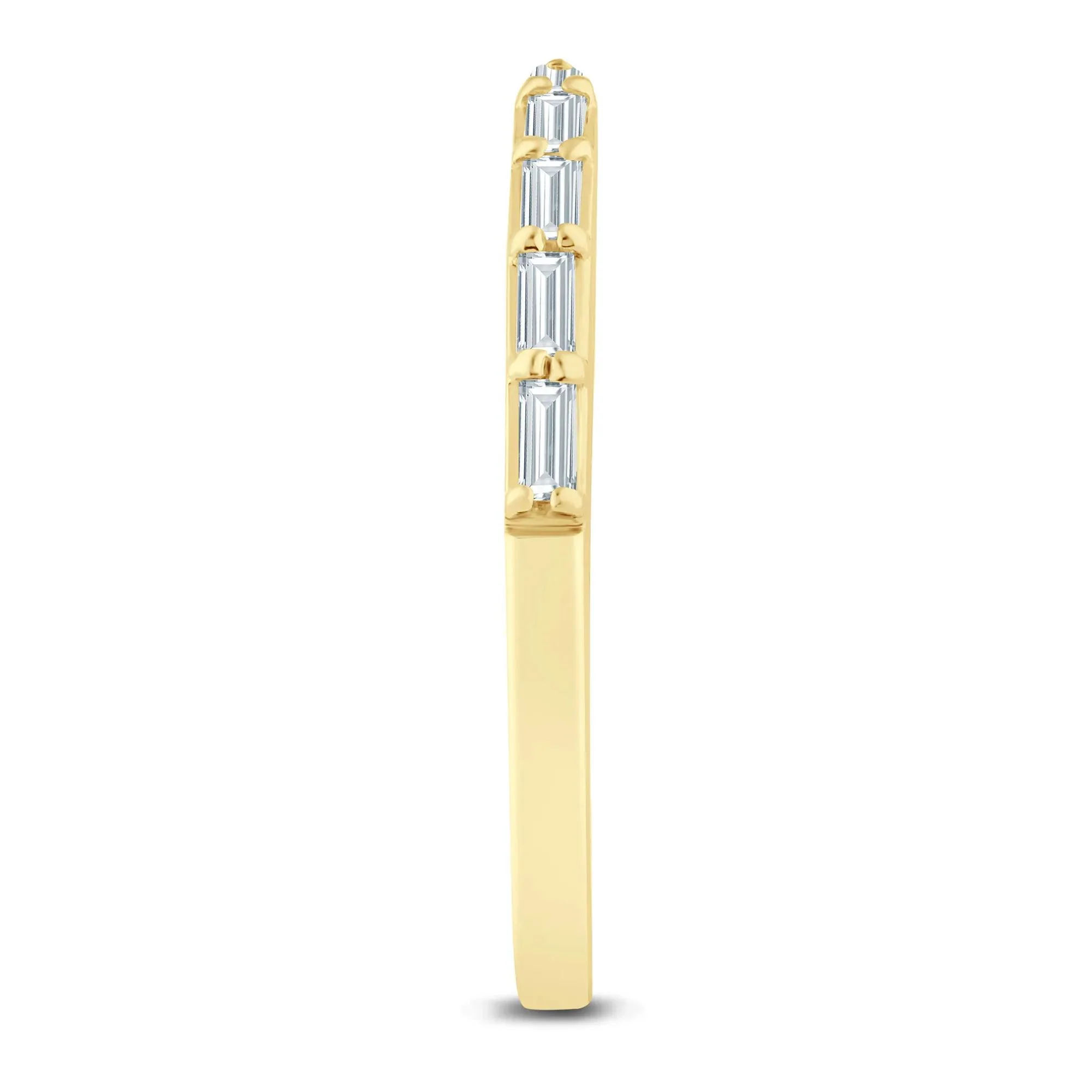 1/5 CT. Tw. Lab Grown Diamond Baguette Open Band Ring 14K Yellow Gold Size 7 1.5mm - Image 3