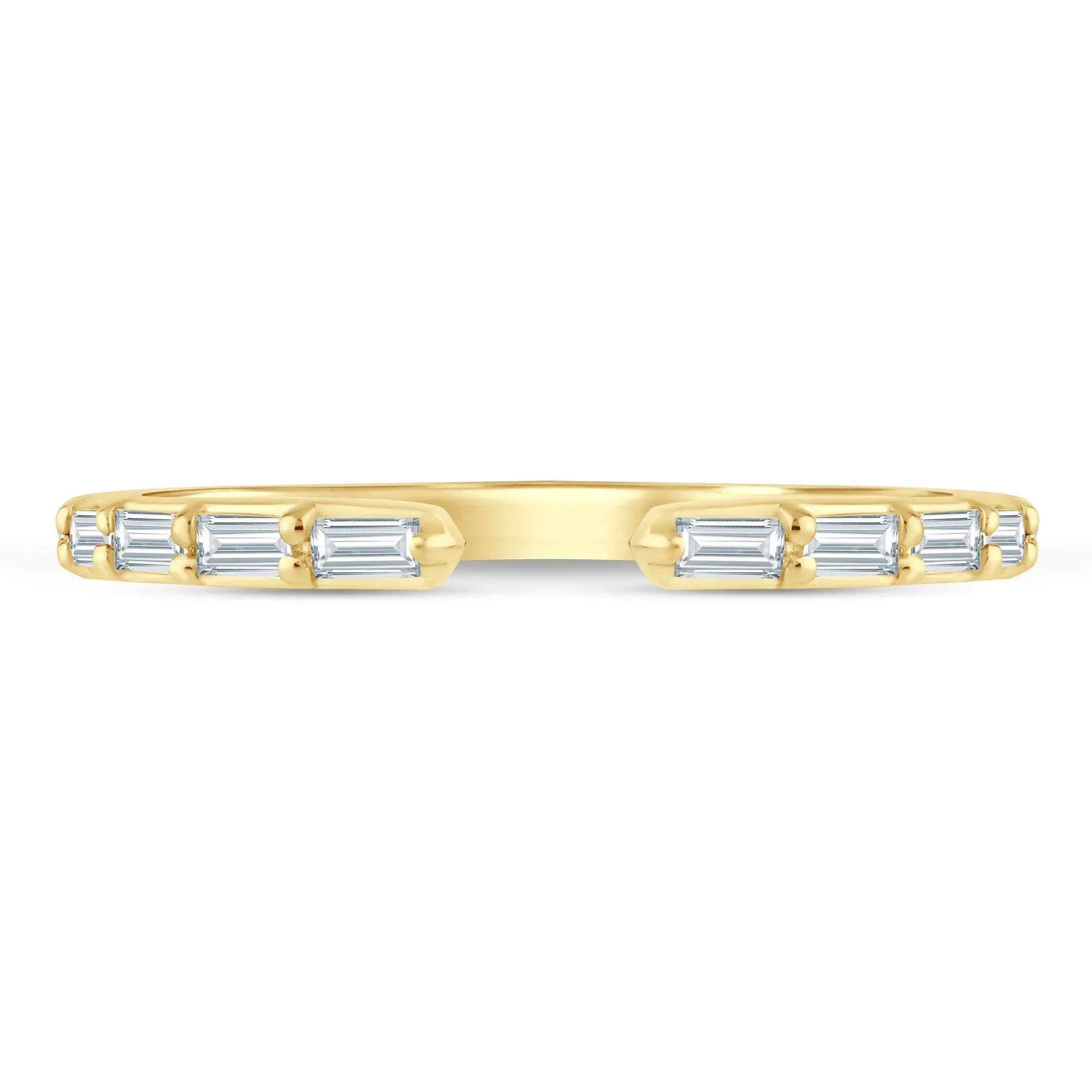 1/5 CT. Tw. Lab Grown Diamond Baguette Open Band Ring 14K Yellow Gold Size 9 1.5mm