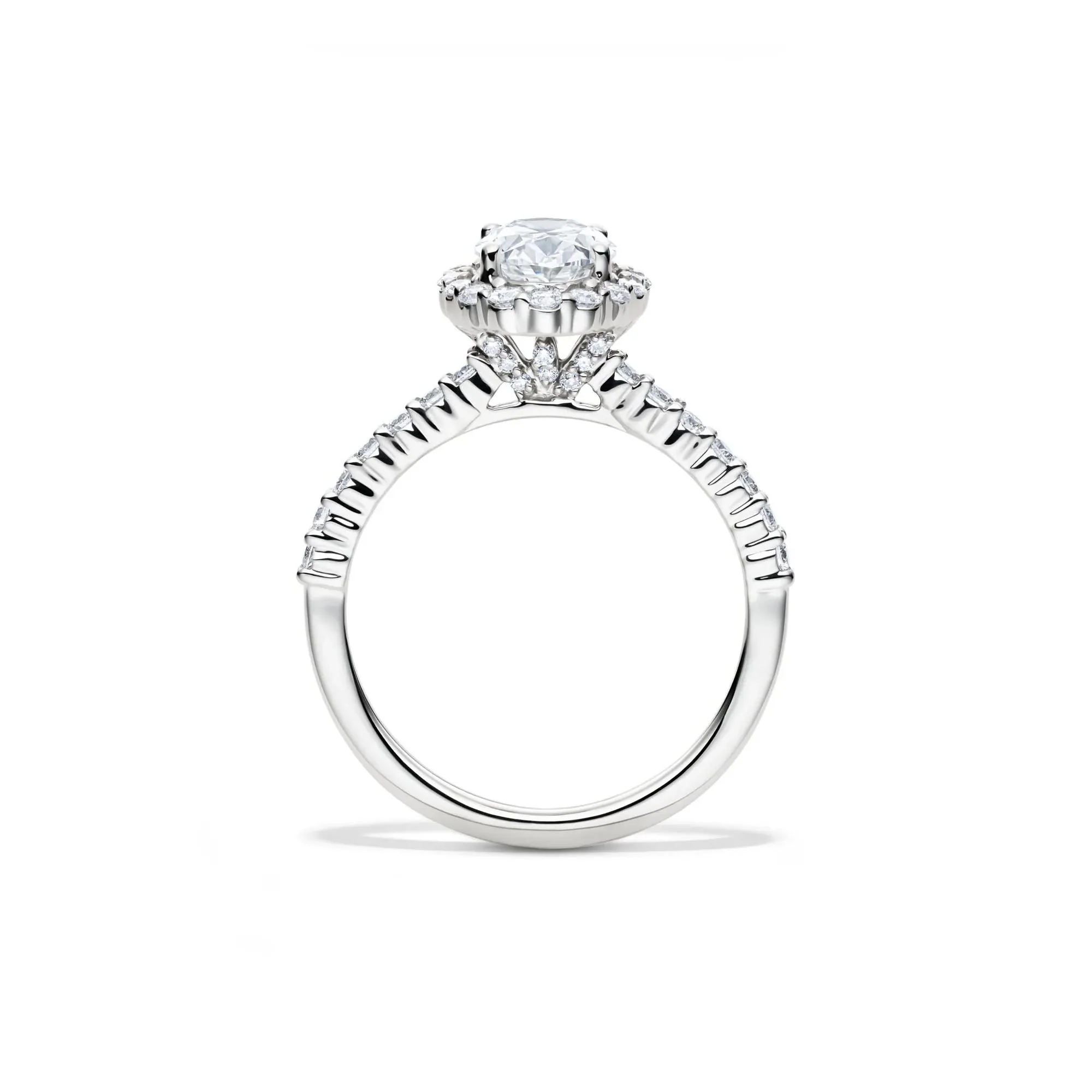 1 3/4 CT. Tw. Lab Grown Diamond Oval-Shaped Engagement Ring 14K White Gold Round Brilliant Cut Size 6 1mm - Image 3