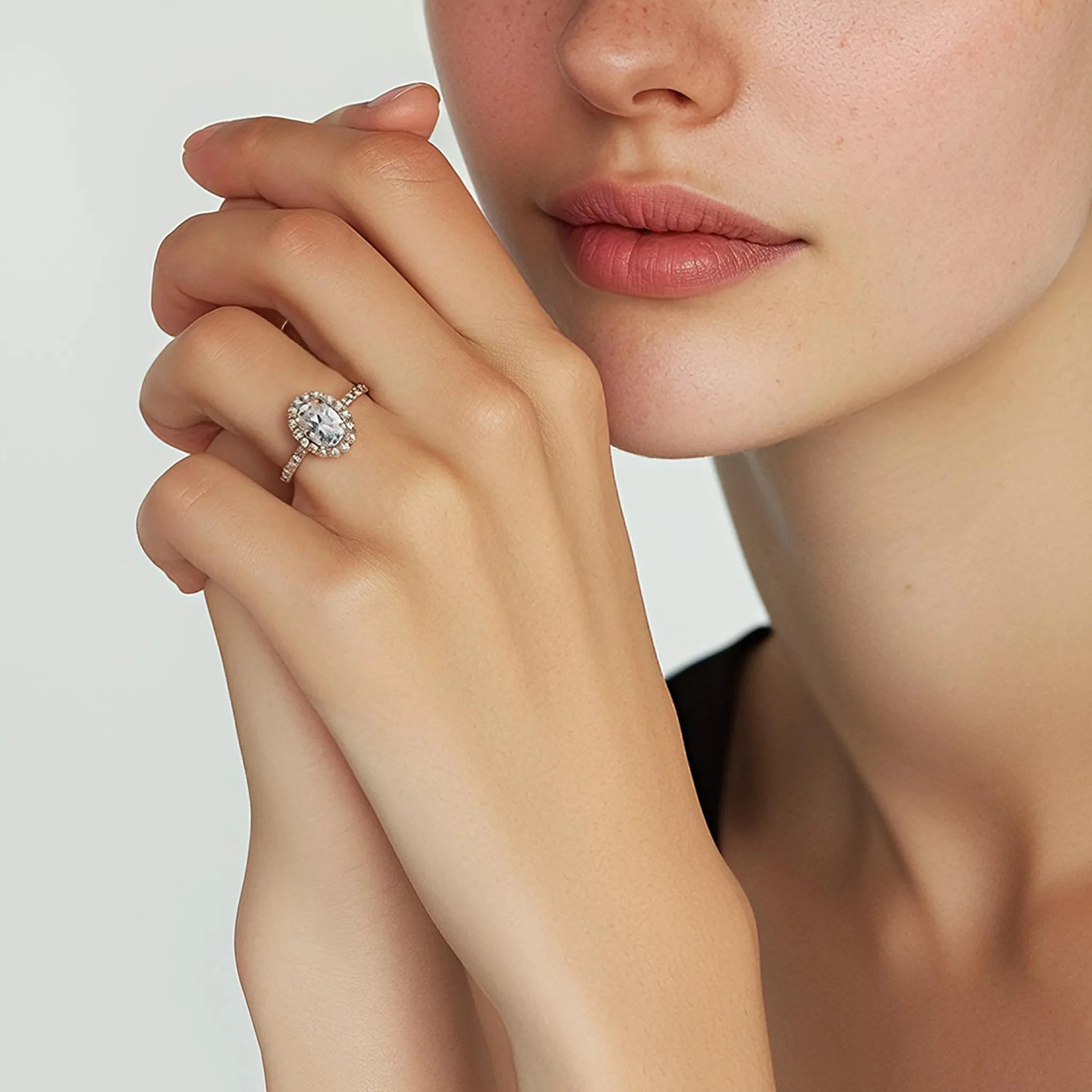 1 3/4 CT. Tw. Lab Grown Diamond Oval-Shaped Engagement Ring 14K White Gold Round Brilliant Cut Size 8 1mm - Image 5