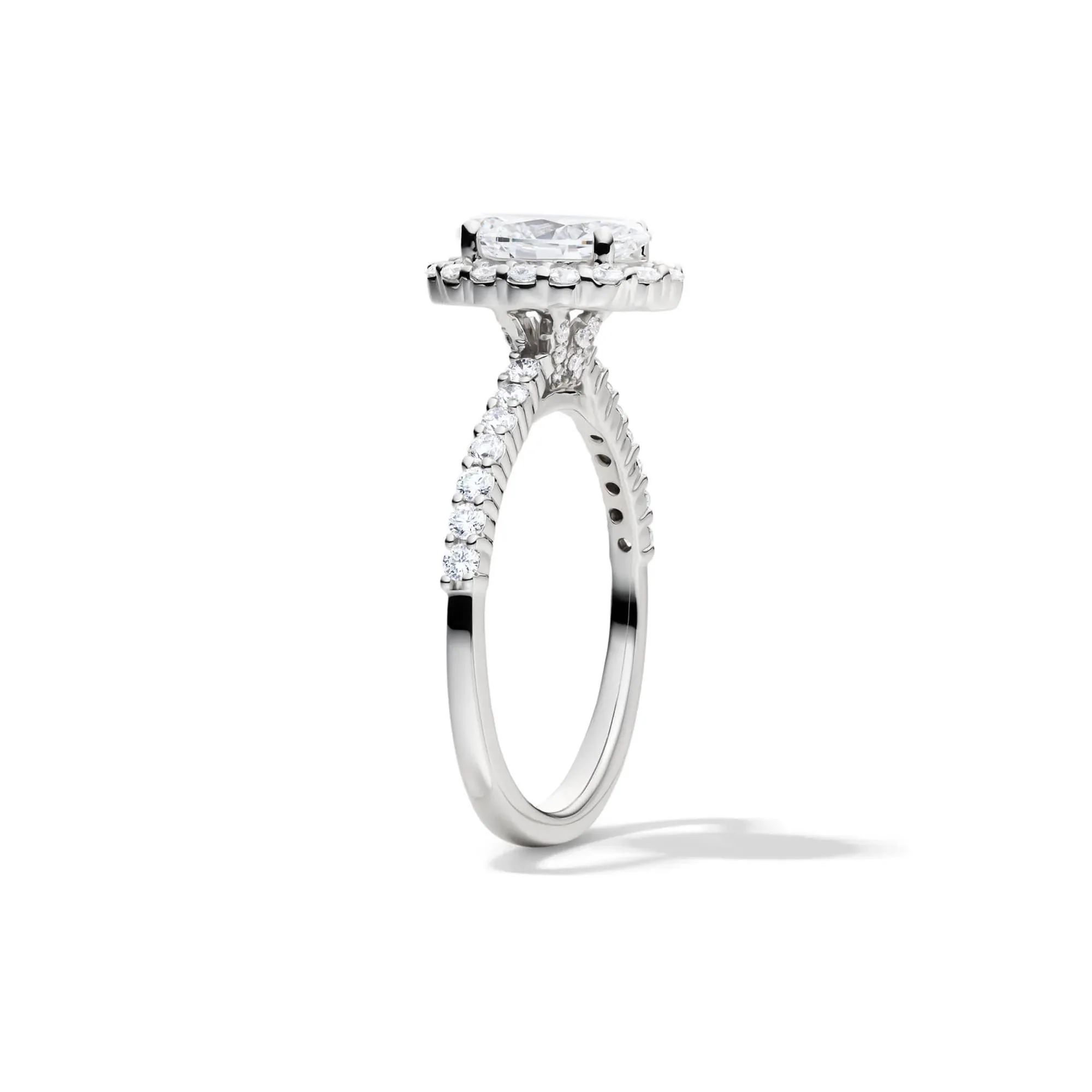 1 3/4 CT. Tw. Lab Grown Diamond Oval-Shaped Engagement Ring 14K White Gold Round Brilliant Cut Size 8.5 1mm - Image 2