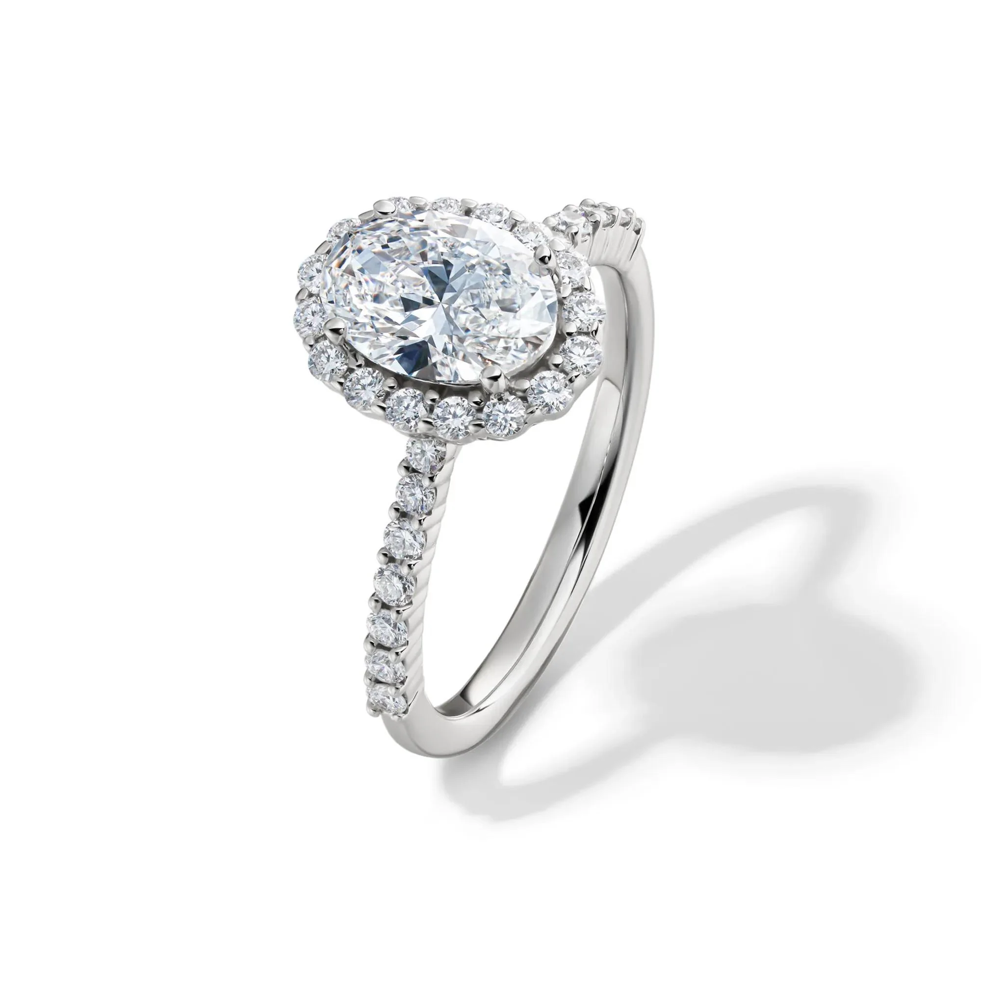 1 3/4 CT. Tw. Lab Grown Diamond Oval-Shaped Engagement Ring 14K White Gold Round Brilliant Cut Size 8.5 1mm - Image 4