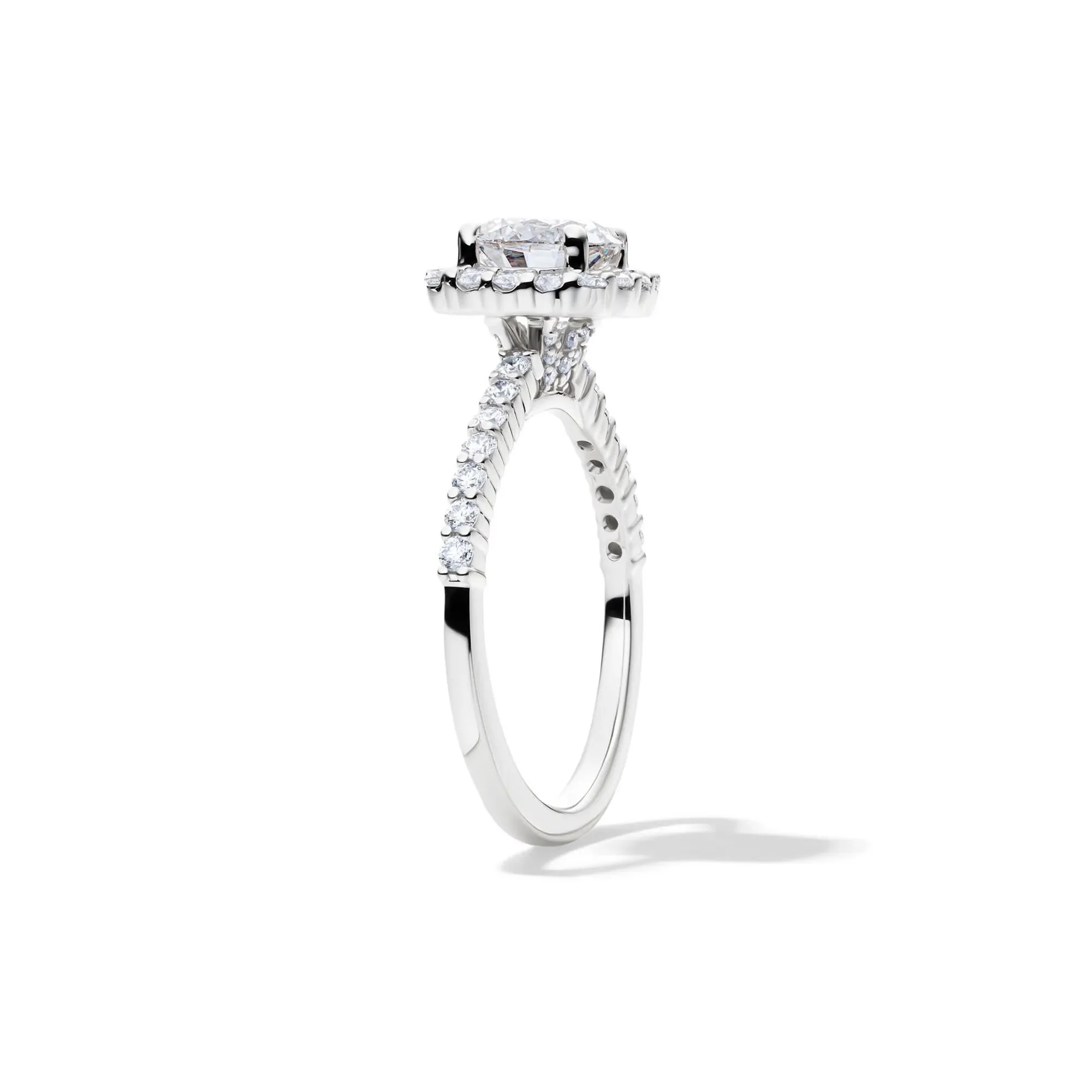 1 3/4 CT. Tw. Lab Grown Diamond Cushion Halo Engagement Ring 14K White Gold Round Brilliant Cut Size 9 1mm - Image 3