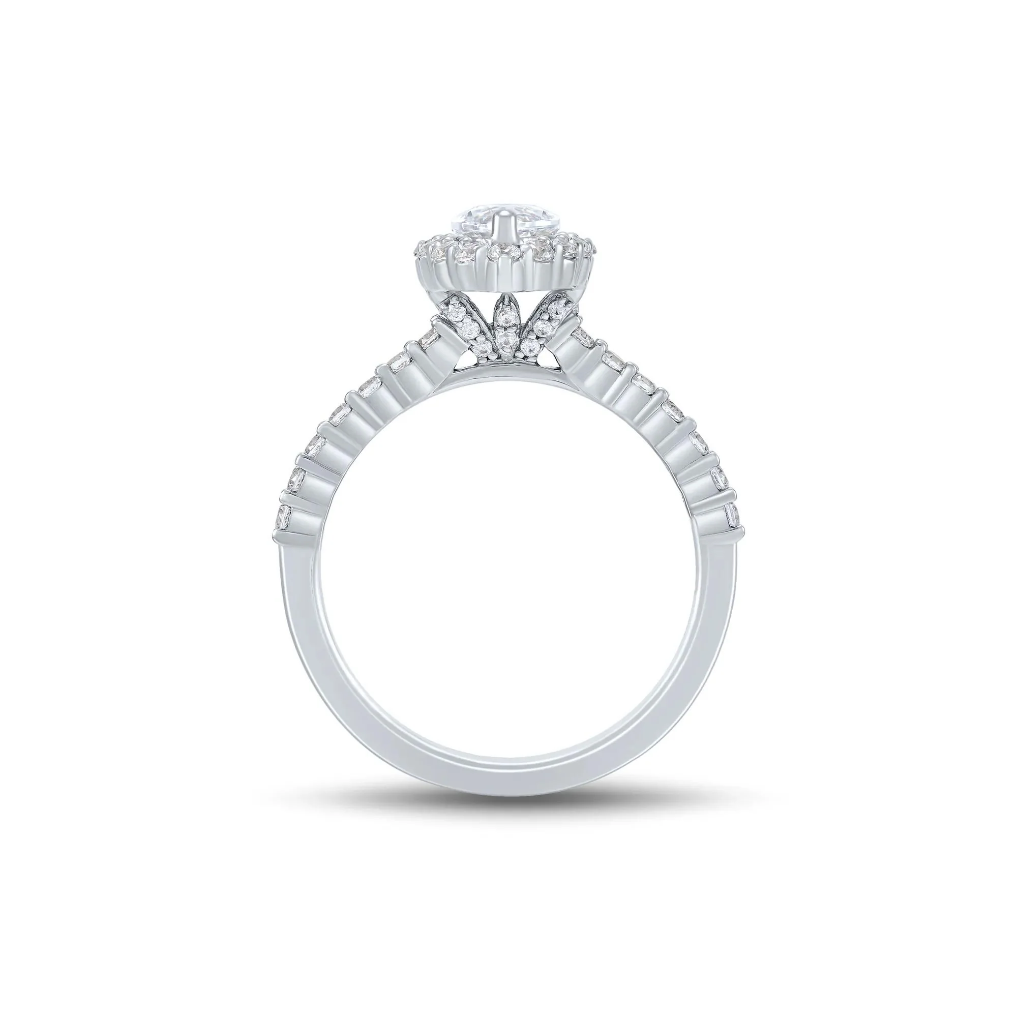 1 3/4 CT. Tw. Lab Grown Diamond Marquise Engagement Ring 14K White Gold Round Brilliant Cut Size 7.5 1mm - Image 2