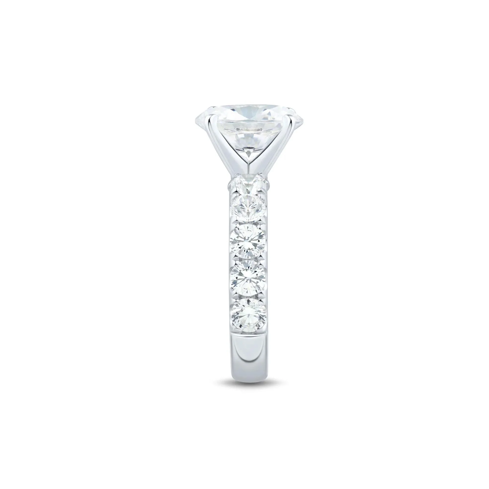 4 1/2 CT. Tw. Lab Grown Diamond Oval-Shaped Engagement Ring 14K White Gold Round Brilliant Cut Size 7 2mm - Image 2