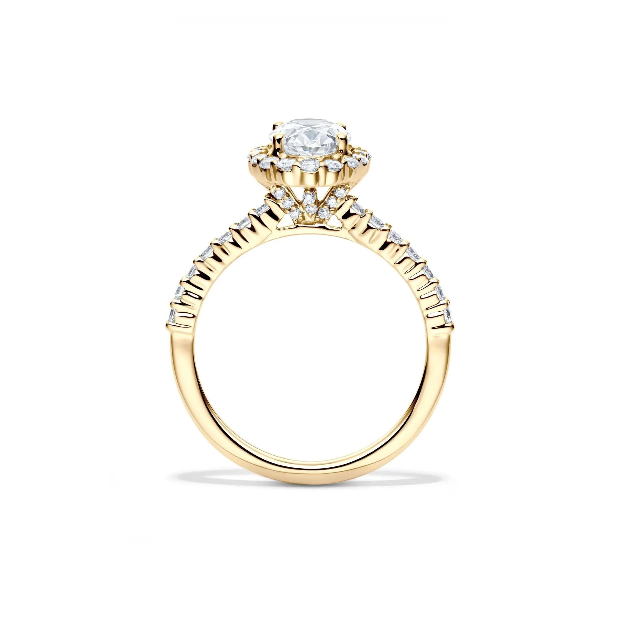 1 3/4 CT. Tw. Lab Grown Diamond Oval-Shaped Engagement Ring 14K Yellow Gold Round Brilliant Cut Size 7 1mm - Image 4