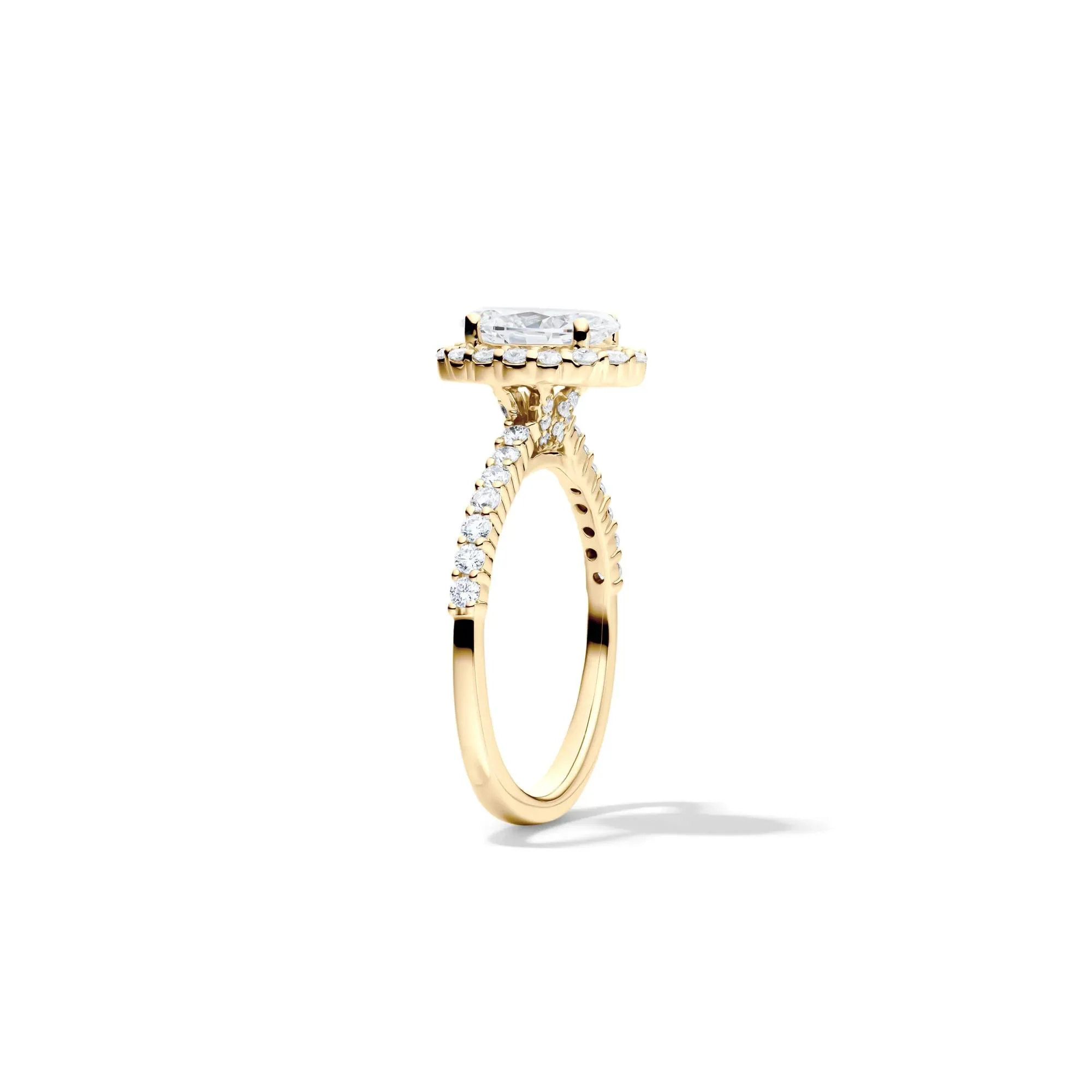 1 3/4 CT. Tw. Lab Grown Diamond Oval-Shaped Engagement Ring 14K Yellow Gold Round Brilliant Cut Size 7.5 1mm - Image 2