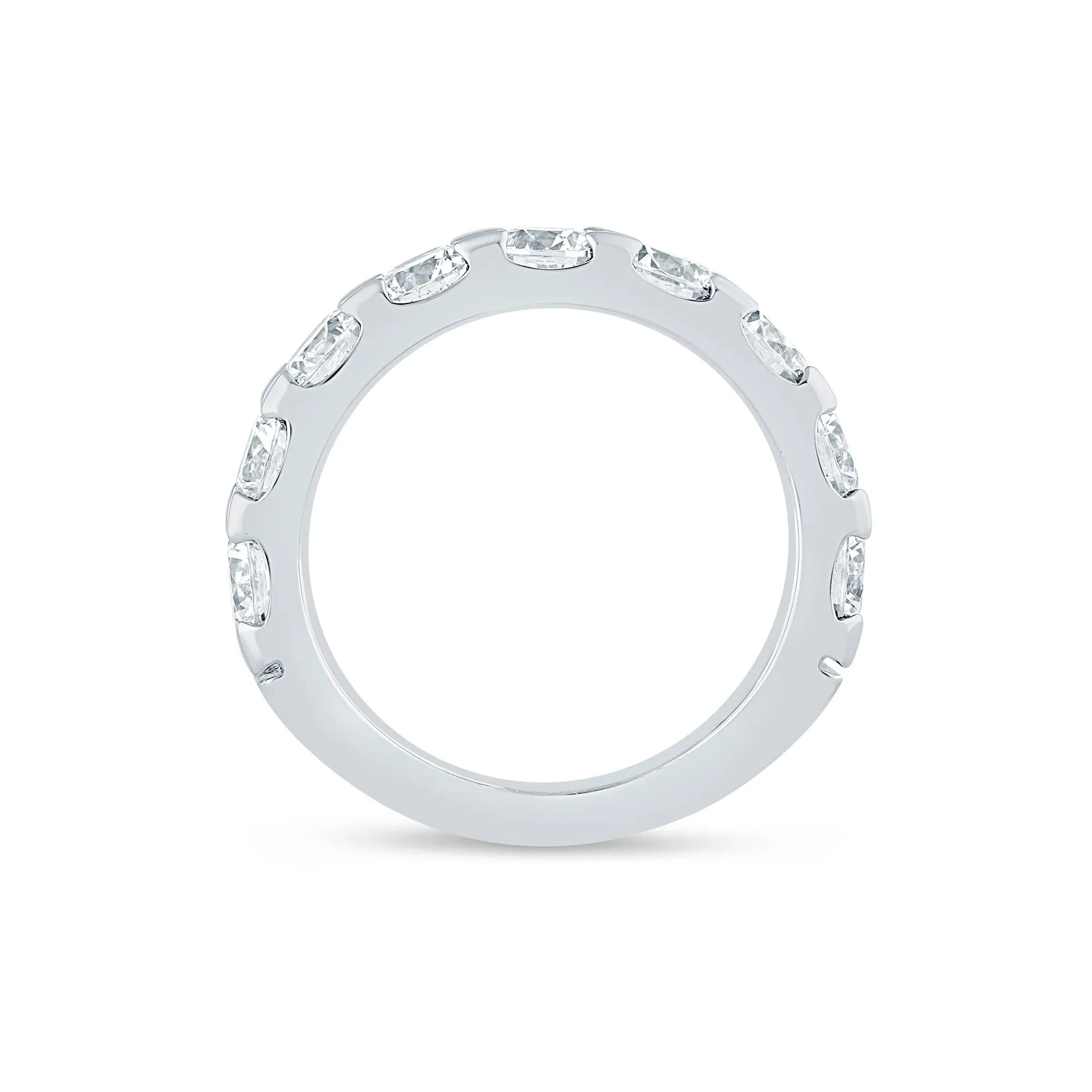 3 CT. Tw. Lab Grown Diamond Wedding Band Ring 14K White Gold Round Brilliant Cut Size 6 3mm - Image 2
