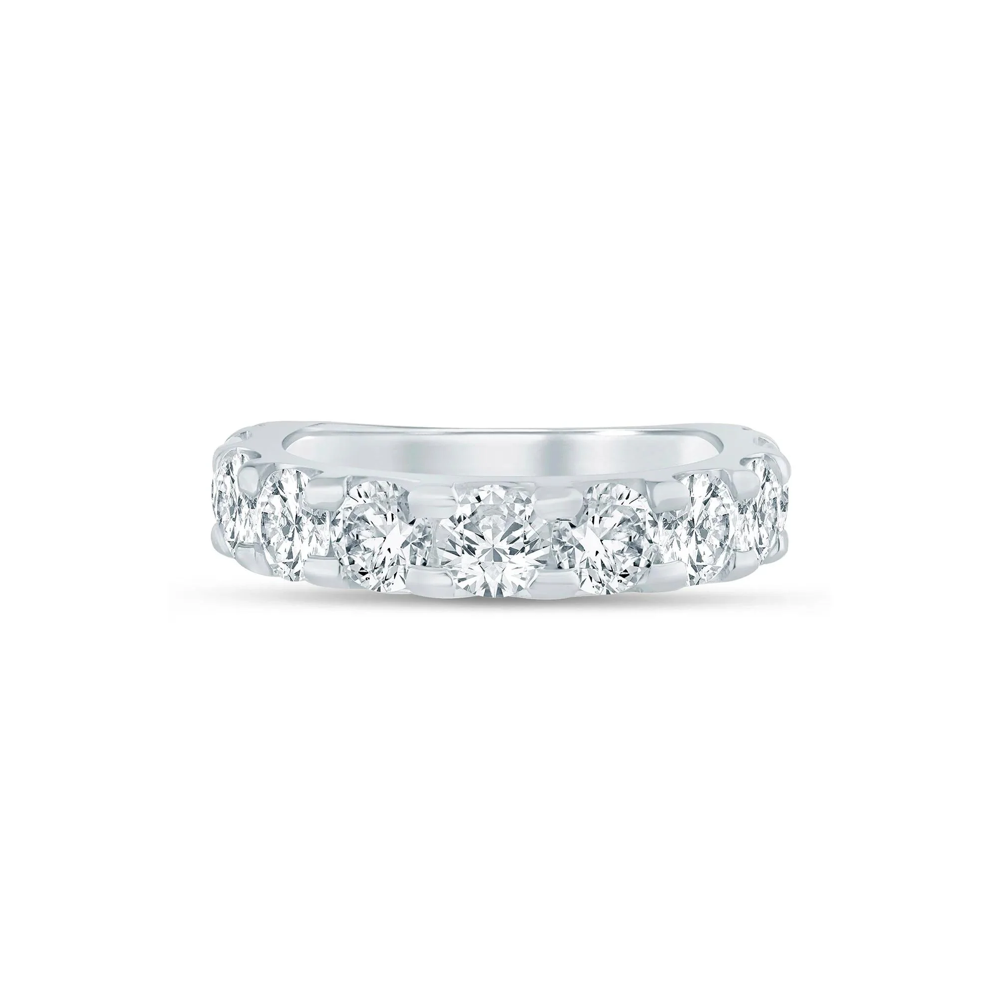 3 CT. Tw. Lab Grown Diamond Wedding Band Ring 14K White Gold Round Brilliant Cut Size 8 3mm