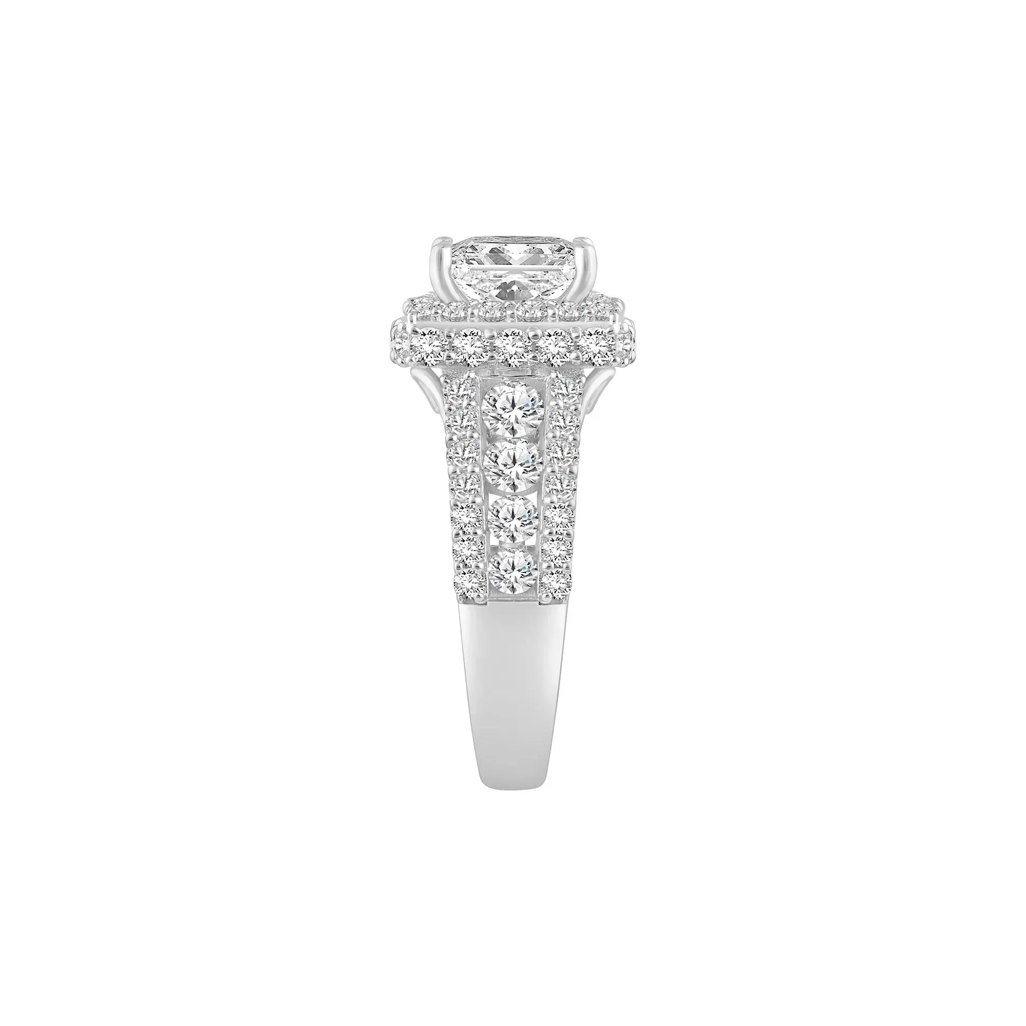 4 CT. Tw. Lab Grown Diamond Engagement Ring 10K White Gold Size 8 - Image 3