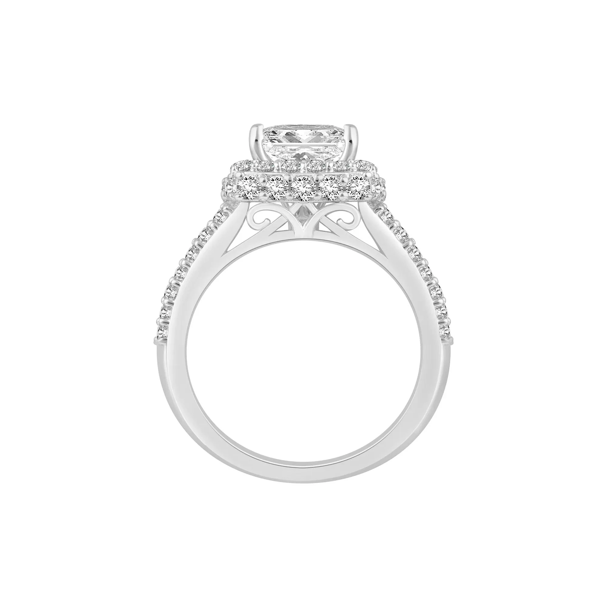 4 CT. Tw. Lab Grown Diamond Engagement Ring 10K White Gold Size 8.5 - Image 2