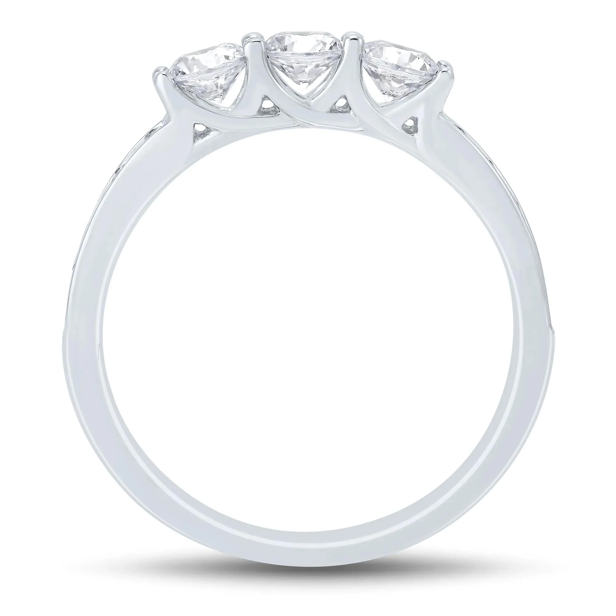3 CT. Tw. Lab Grown Diamond Bridal Set 14K White Gold Ring Size 7 1mm - Image 7