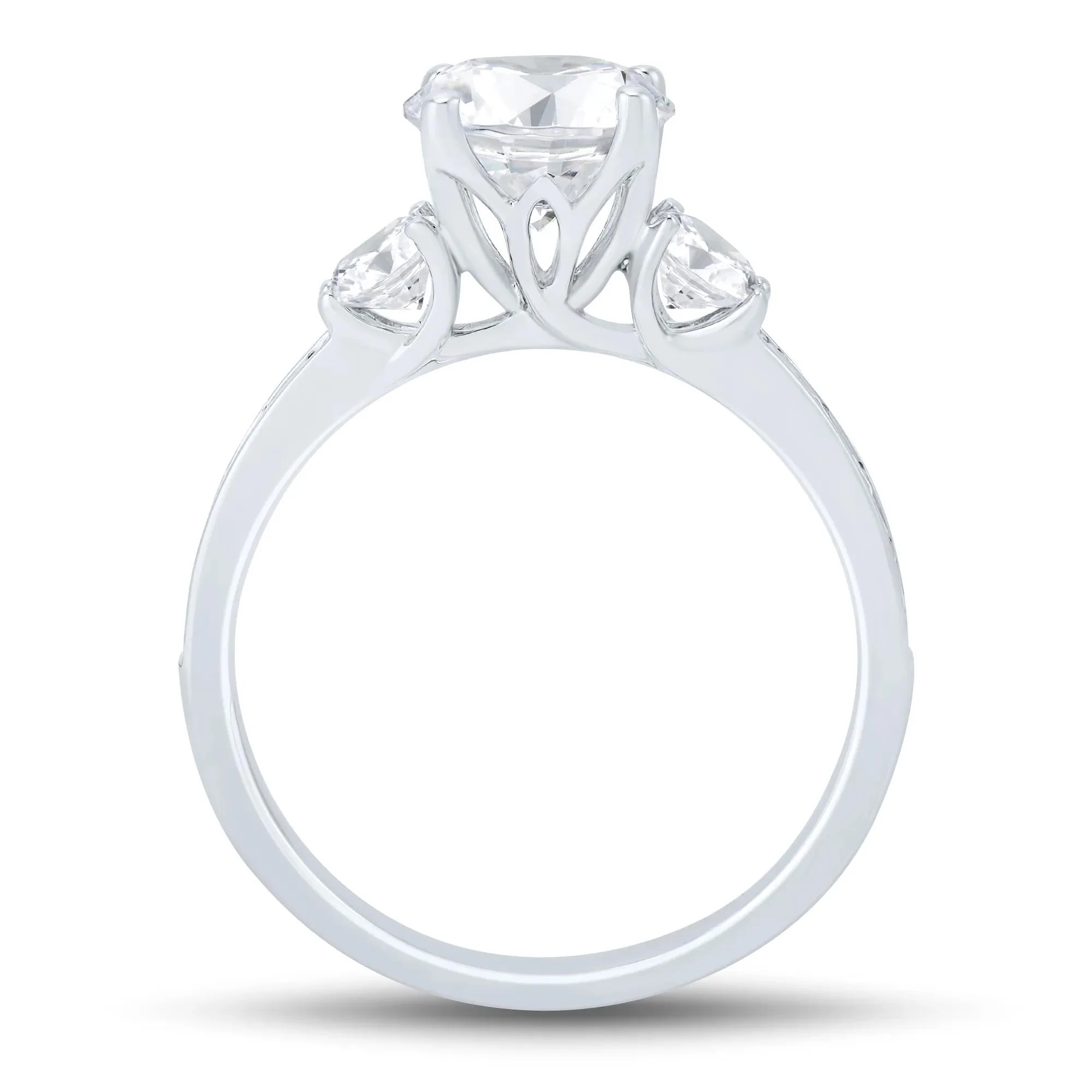 3 CT. Tw. Lab Grown Diamond Bridal Set 14K White Gold Ring Size 9 1mm - Image 6