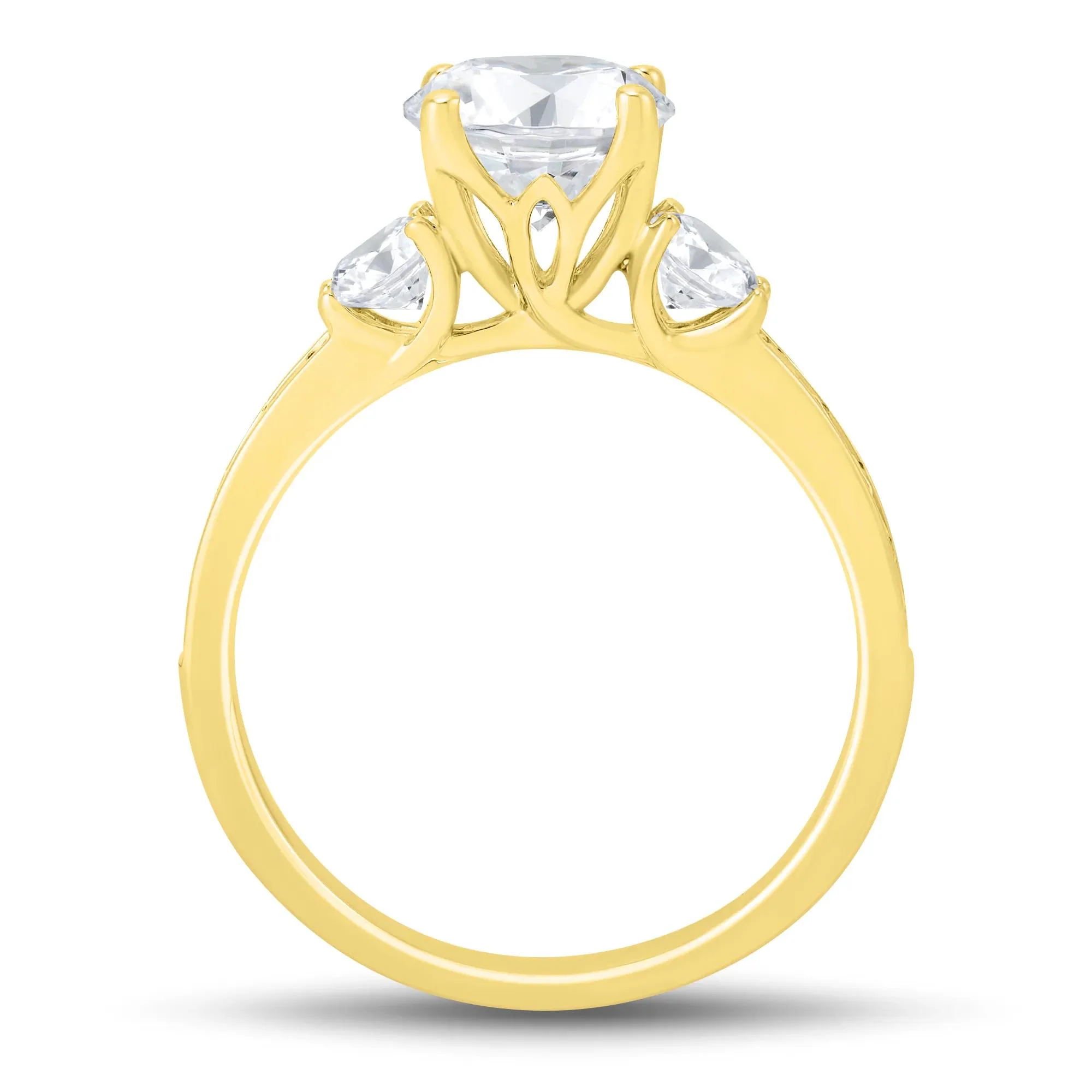 3 CT. Tw. Lab Grown Diamond Bridal Set 14K Yellow Gold Ring Size 6 1mm - Image 7