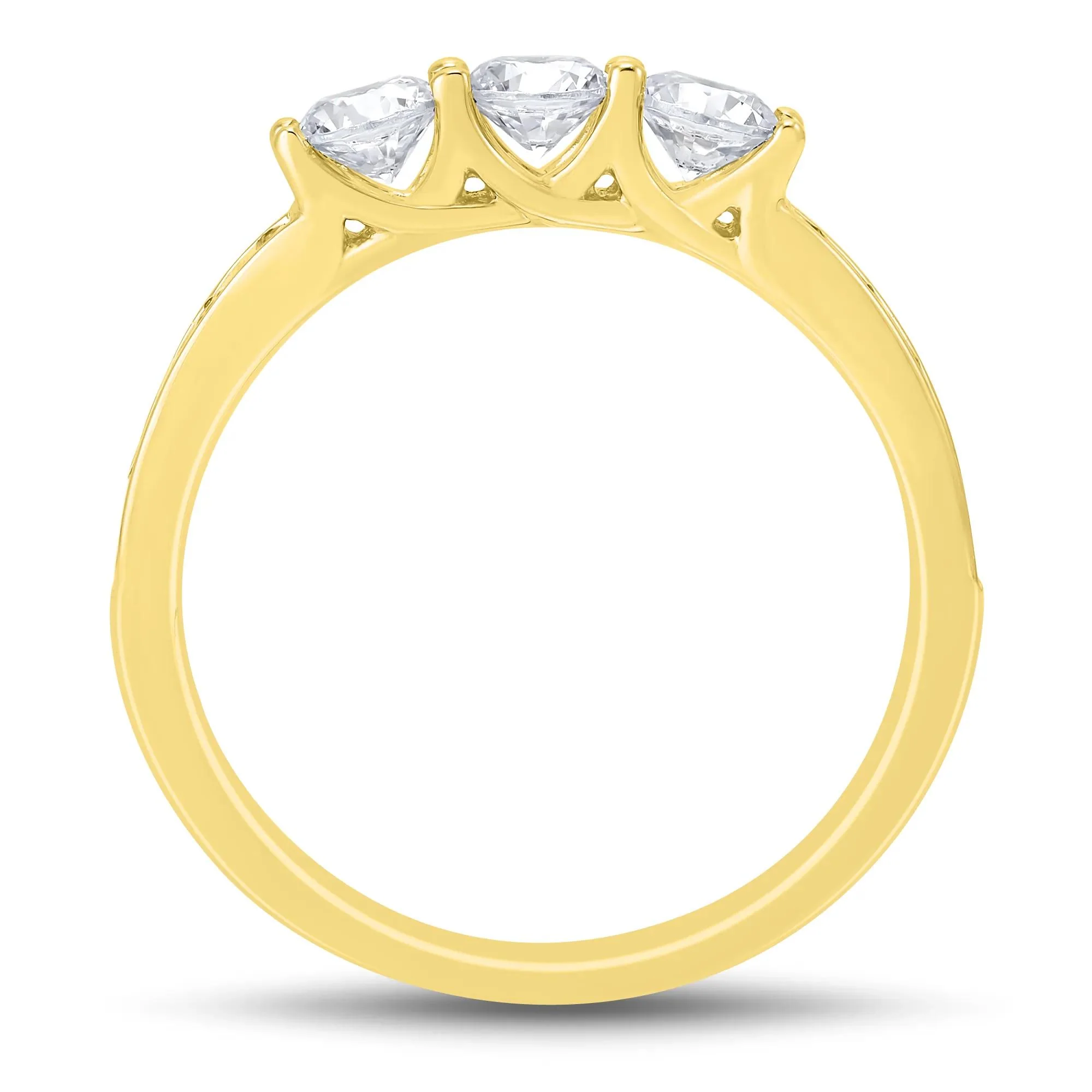 3 CT. Tw. Lab Grown Diamond Bridal Set 14K Yellow Gold Ring Size 8.5 1mm - Image 6