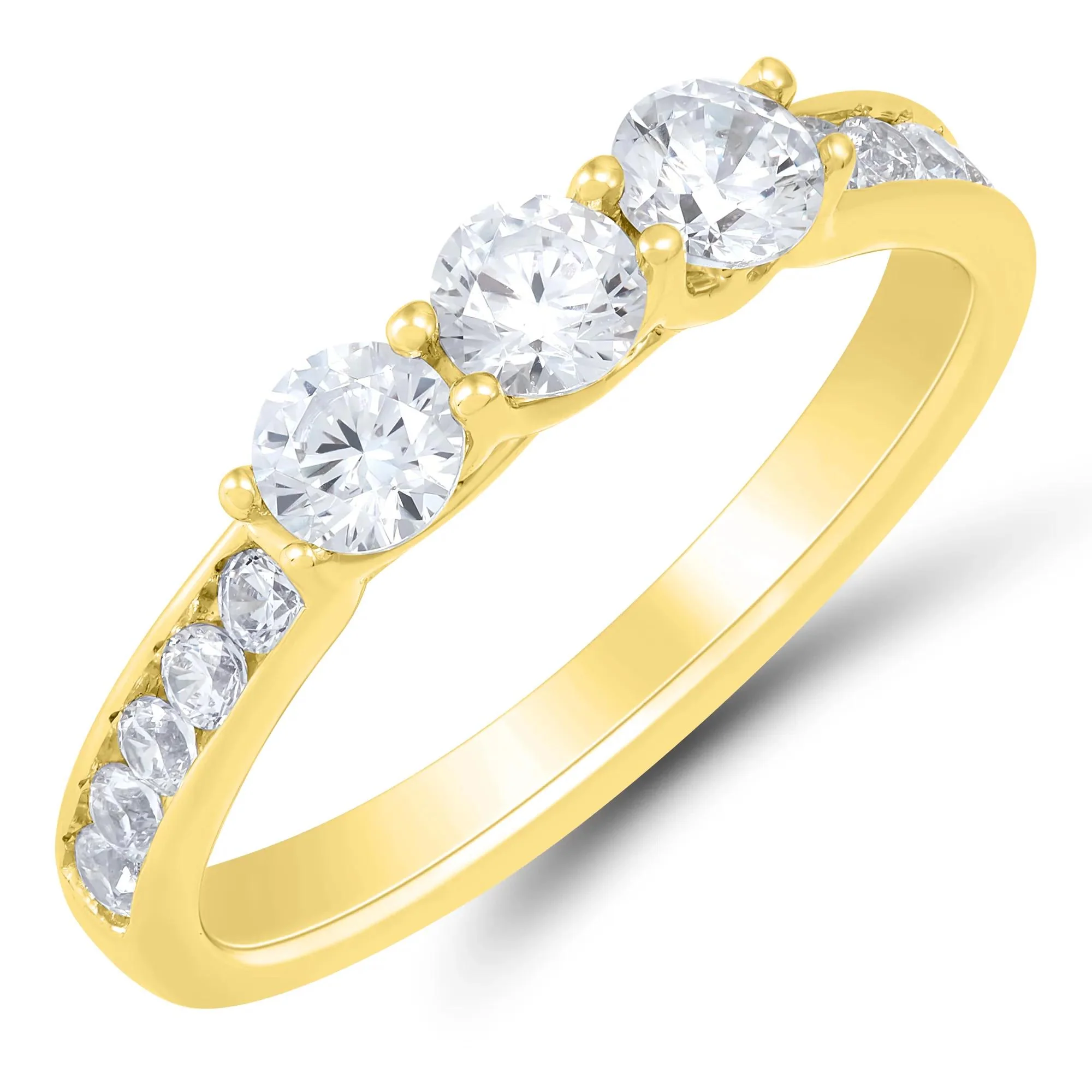 3 CT. Tw. Lab Grown Diamond Bridal Set 14K Yellow Gold Ring Size 9 1mm - Image 5