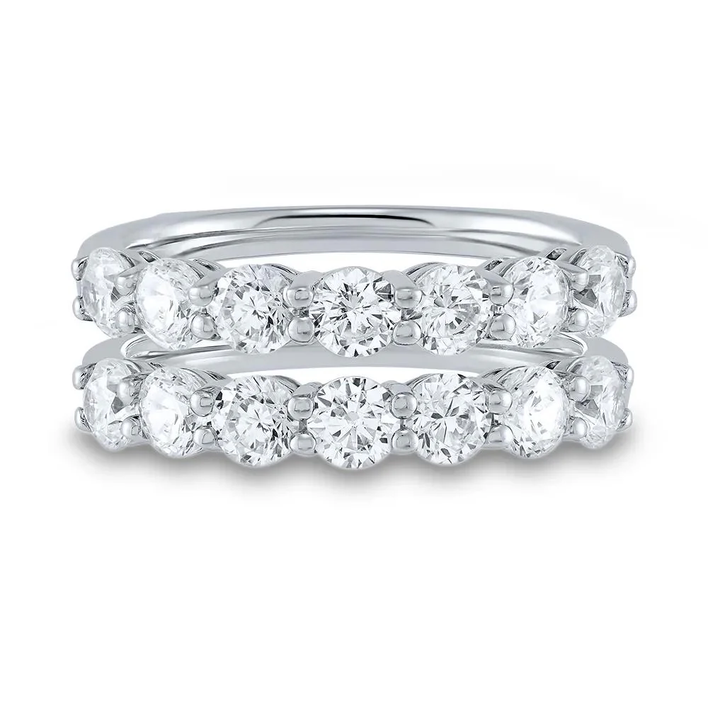 2 CT. Tw. Lab Grown Diamond Ring Enhancer 14K White Gold Round Brilliant Cut Size 7.5 1mm