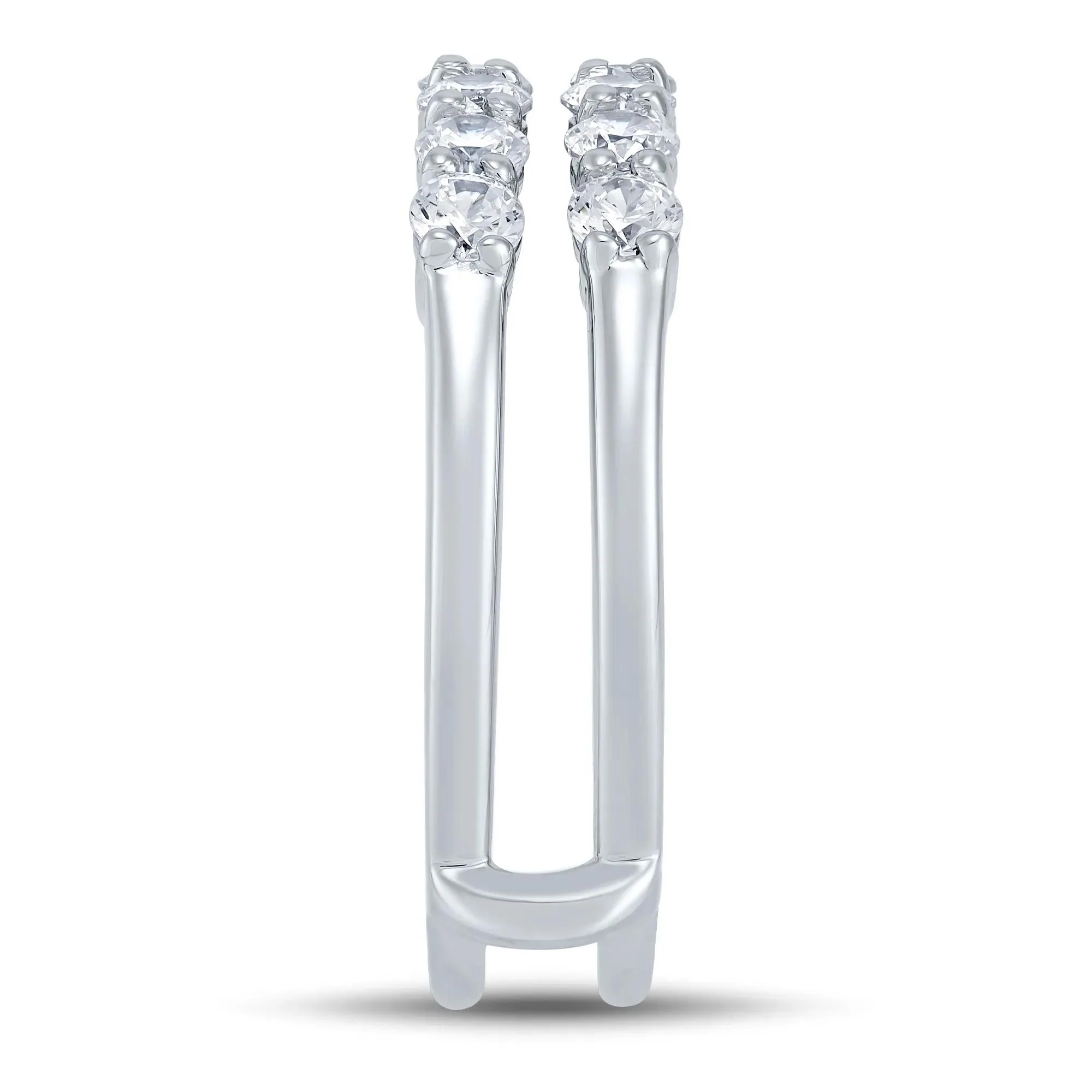 1 CT. Tw. Lab Grown Diamond Ring Enhancer 14K White Gold Round Brilliant Cut Size 6.5 1mm - Image 2