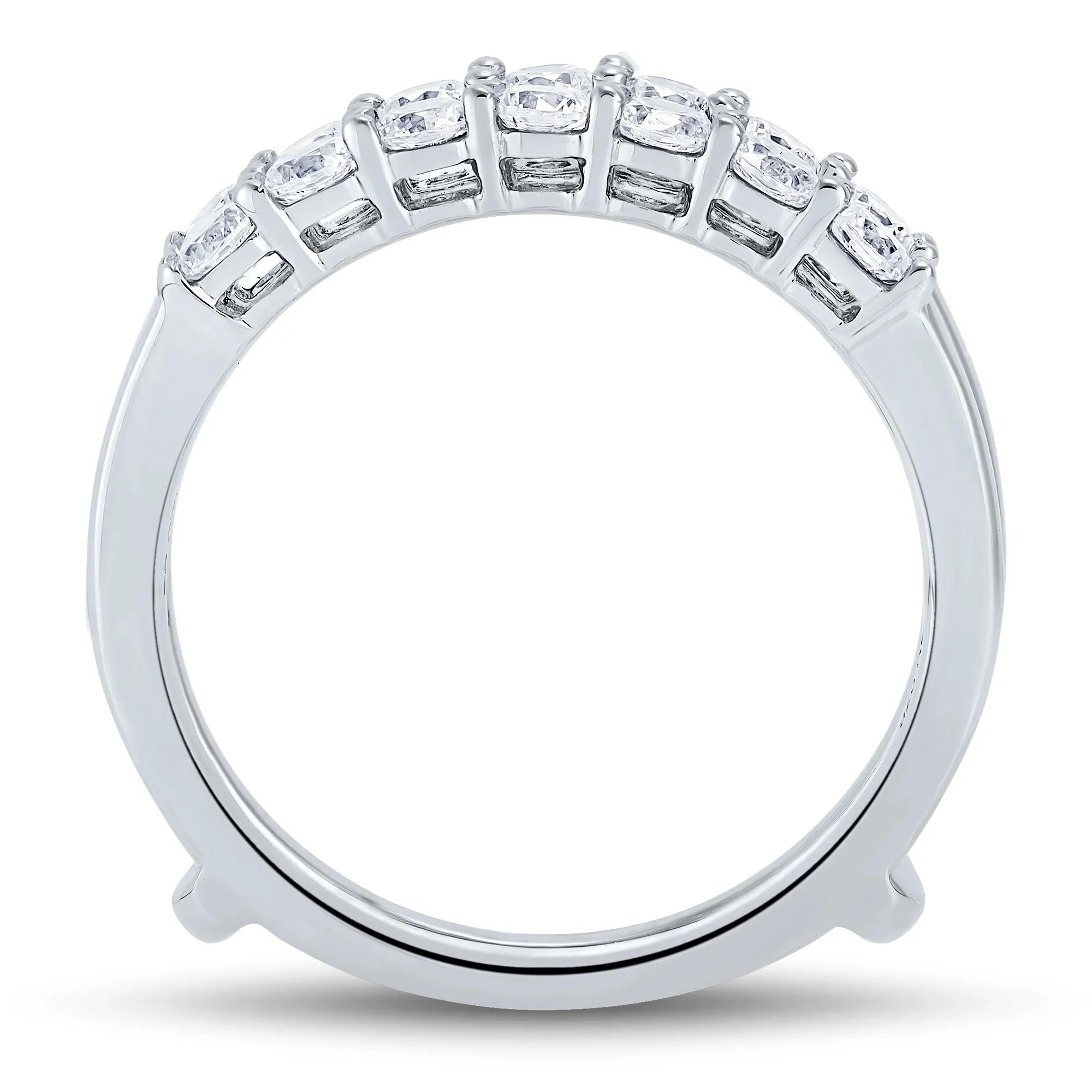 1 CT. Tw. Lab Grown Diamond Ring Enhancer 14K White Gold Round Brilliant Cut Size 6.5 1mm - Image 3