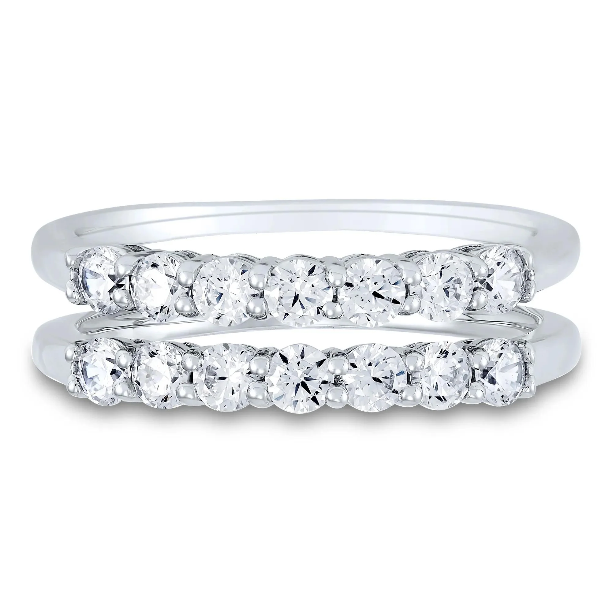 1 CT. Tw. Lab Grown Diamond Ring Enhancer 14K White Gold Round Brilliant Cut Size 8 1mm