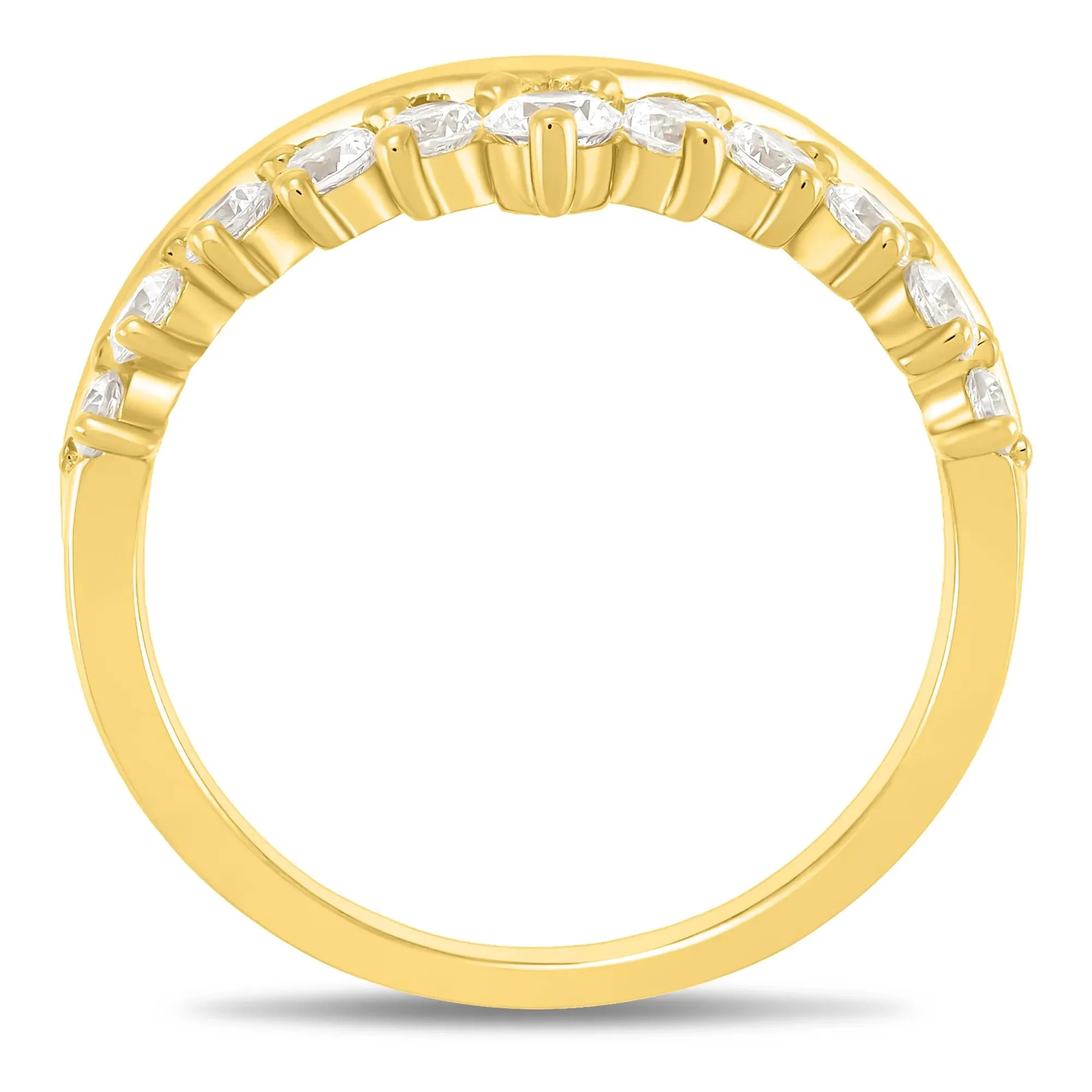 5/8 CT. Tw. Lab Grown Diamond Contour Band Ring 14K Yellow Gold Size 6 1mm - Image 3