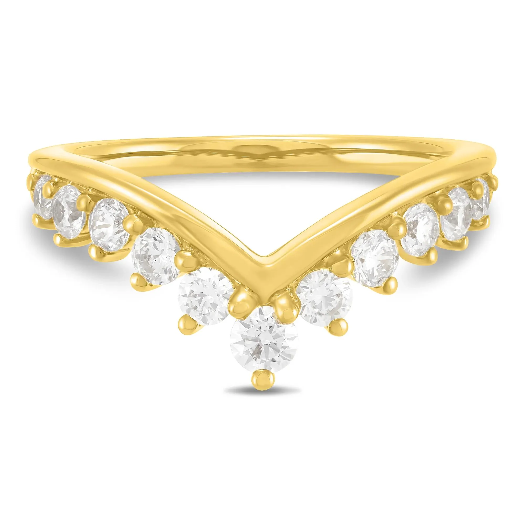 5/8 CT. Tw. Lab Grown Diamond Contour Band Ring 14K Yellow Gold Size 9 1mm
