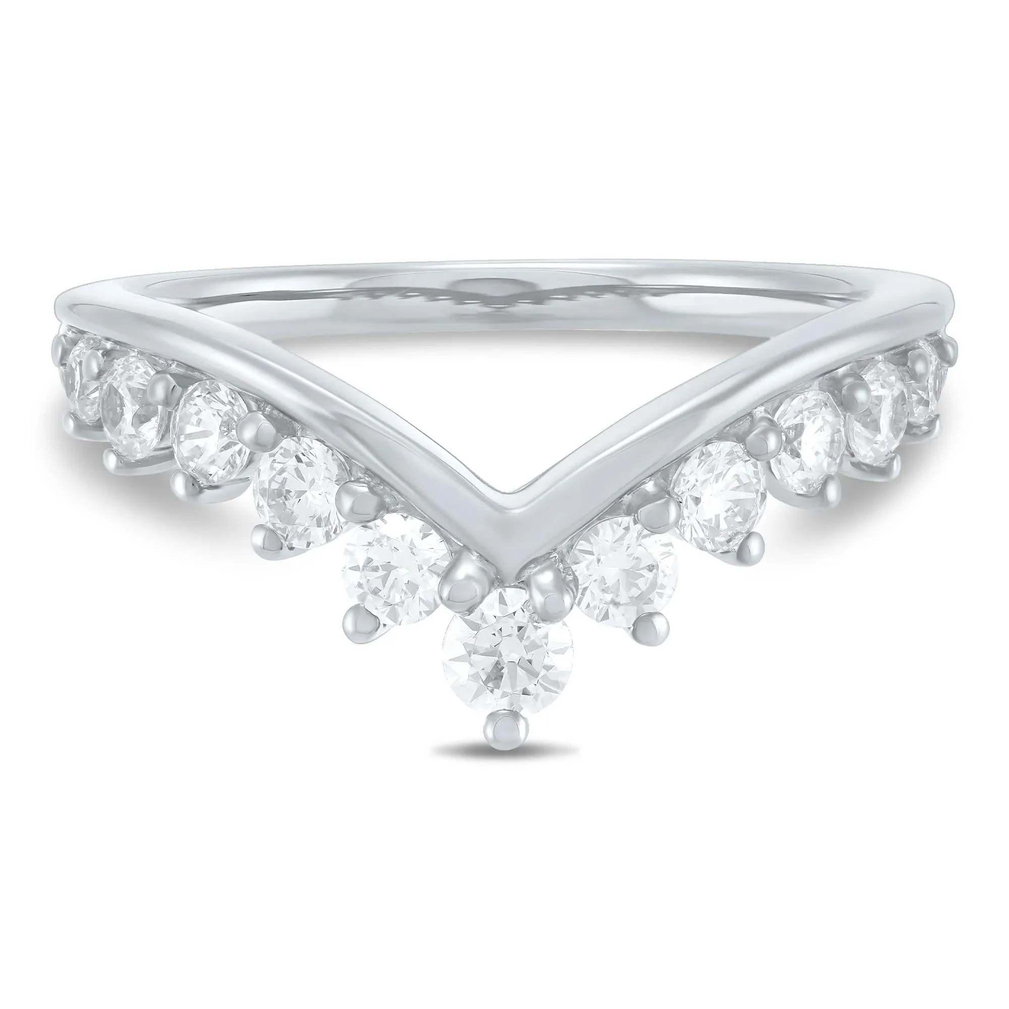 5/8 CT. Tw. Lab Grown Diamond Contour Band Ring 14K White Gold Size 8 1mm