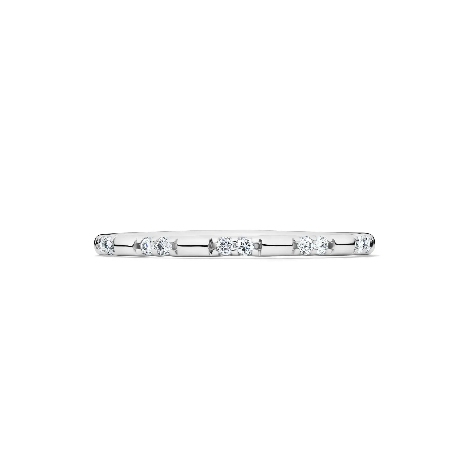1/10 CT. Tw. Lab Grown Diamond Stack Band Ring 10K White Gold Size 8.5 1.5mm