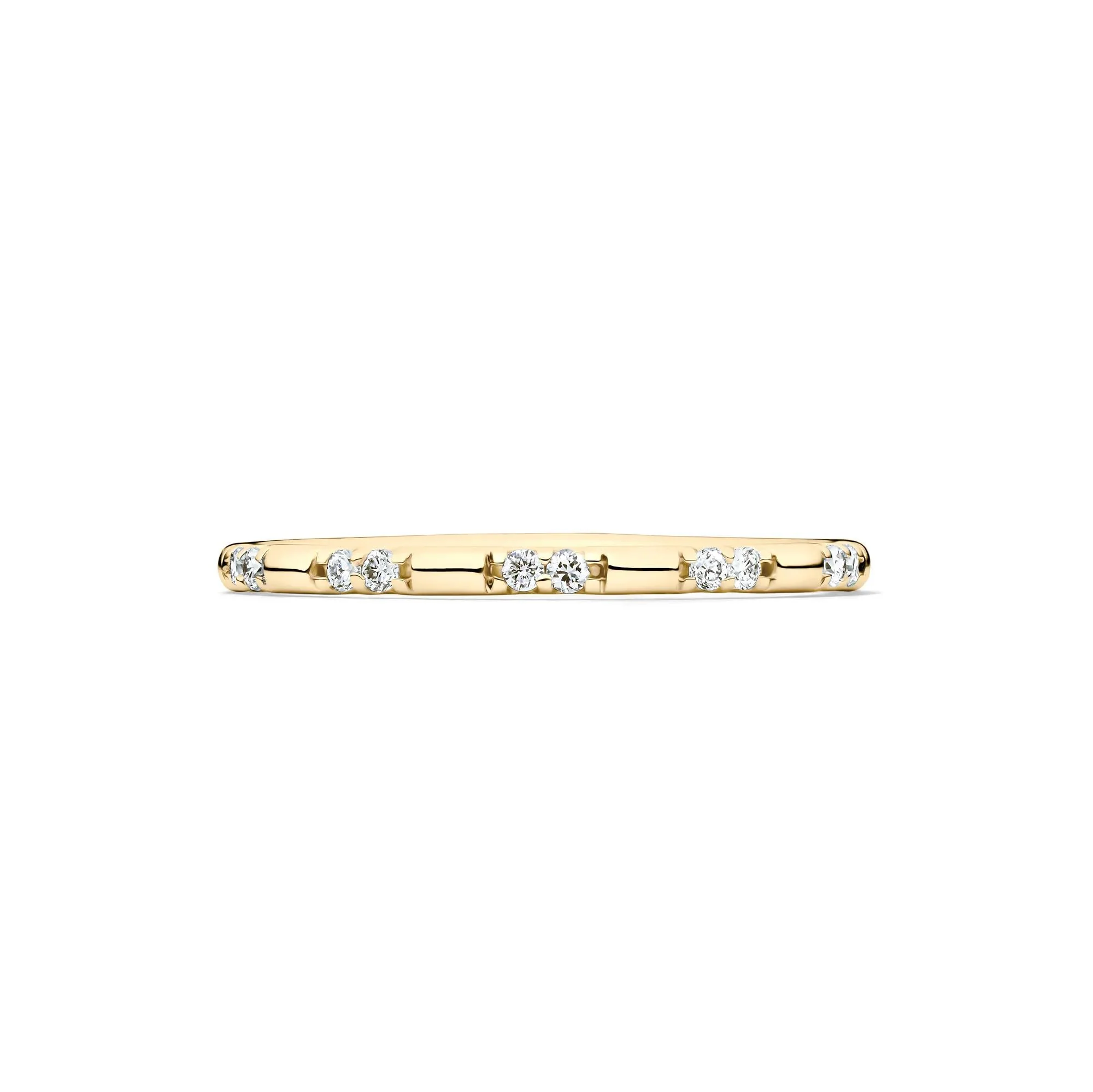 1/10 CT. Tw. Lab Grown Diamond Stack Band Ring 10K Yellow Gold Size 7.5 1.5mm