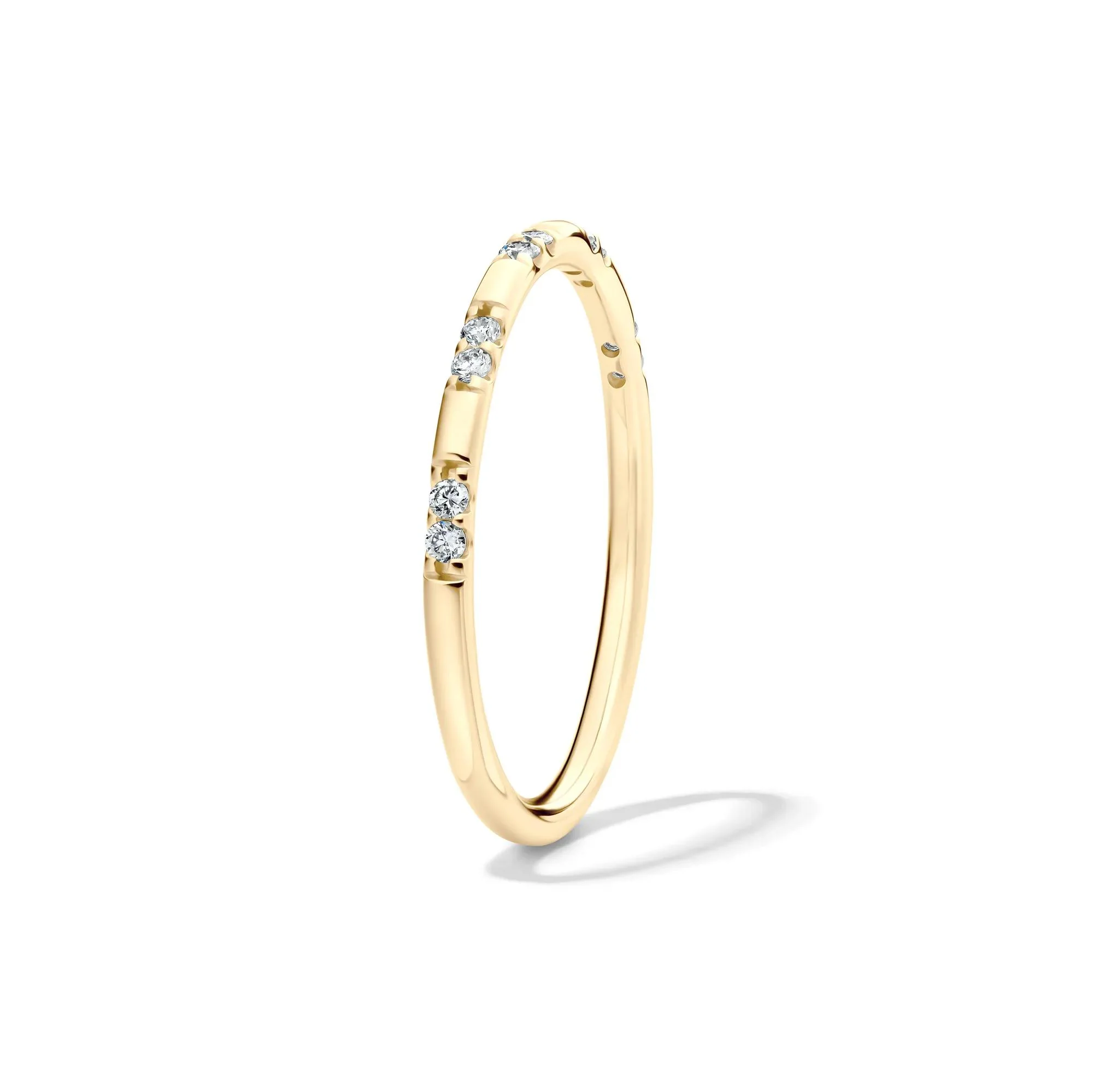 1/10 CT. Tw. Lab Grown Diamond Stack Band Ring 10K Yellow Gold Size 7.5 1.5mm - Image 3