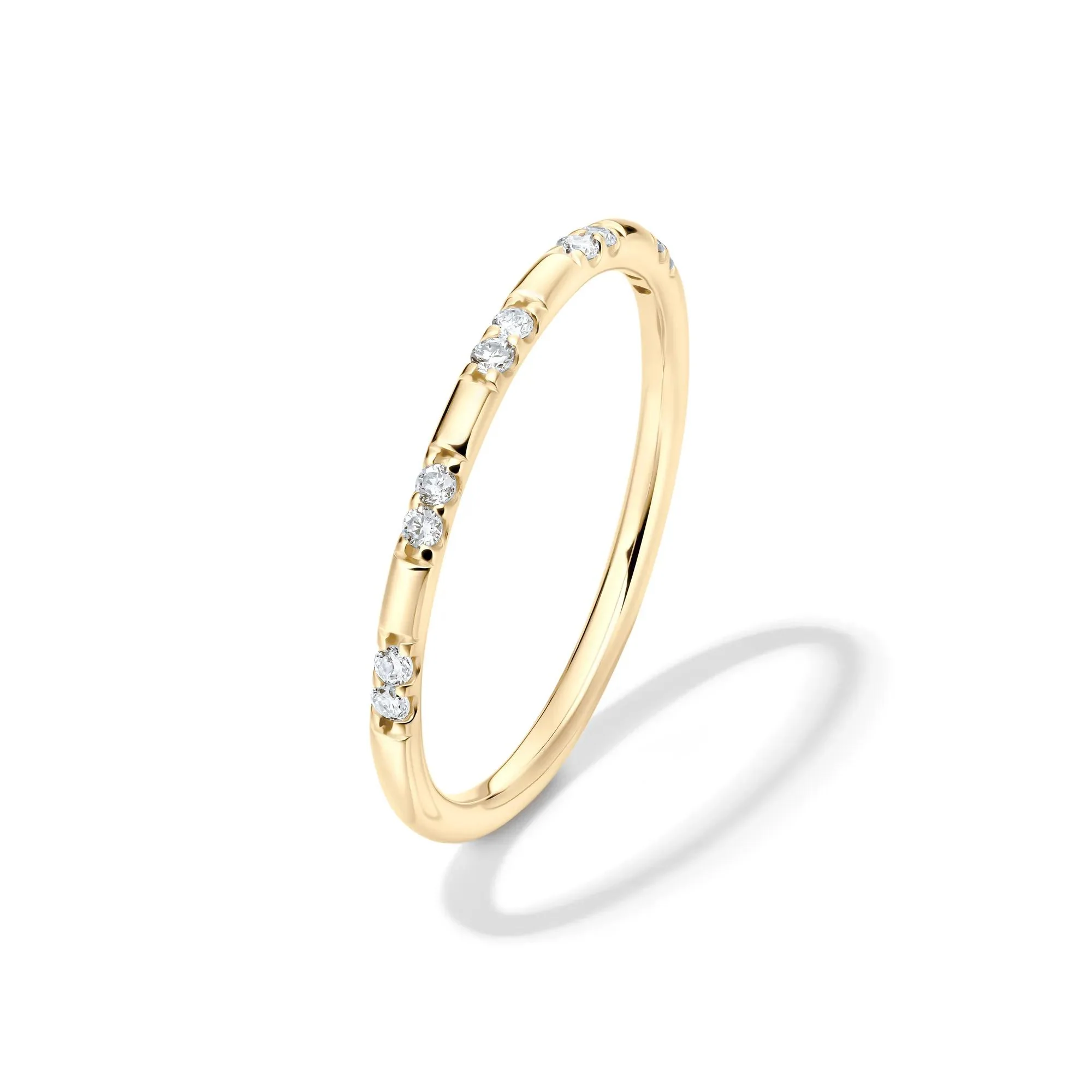 1/10 CT. Tw. Lab Grown Diamond Stack Band Ring 10K Yellow Gold Size 7.5 1.5mm - Image 4