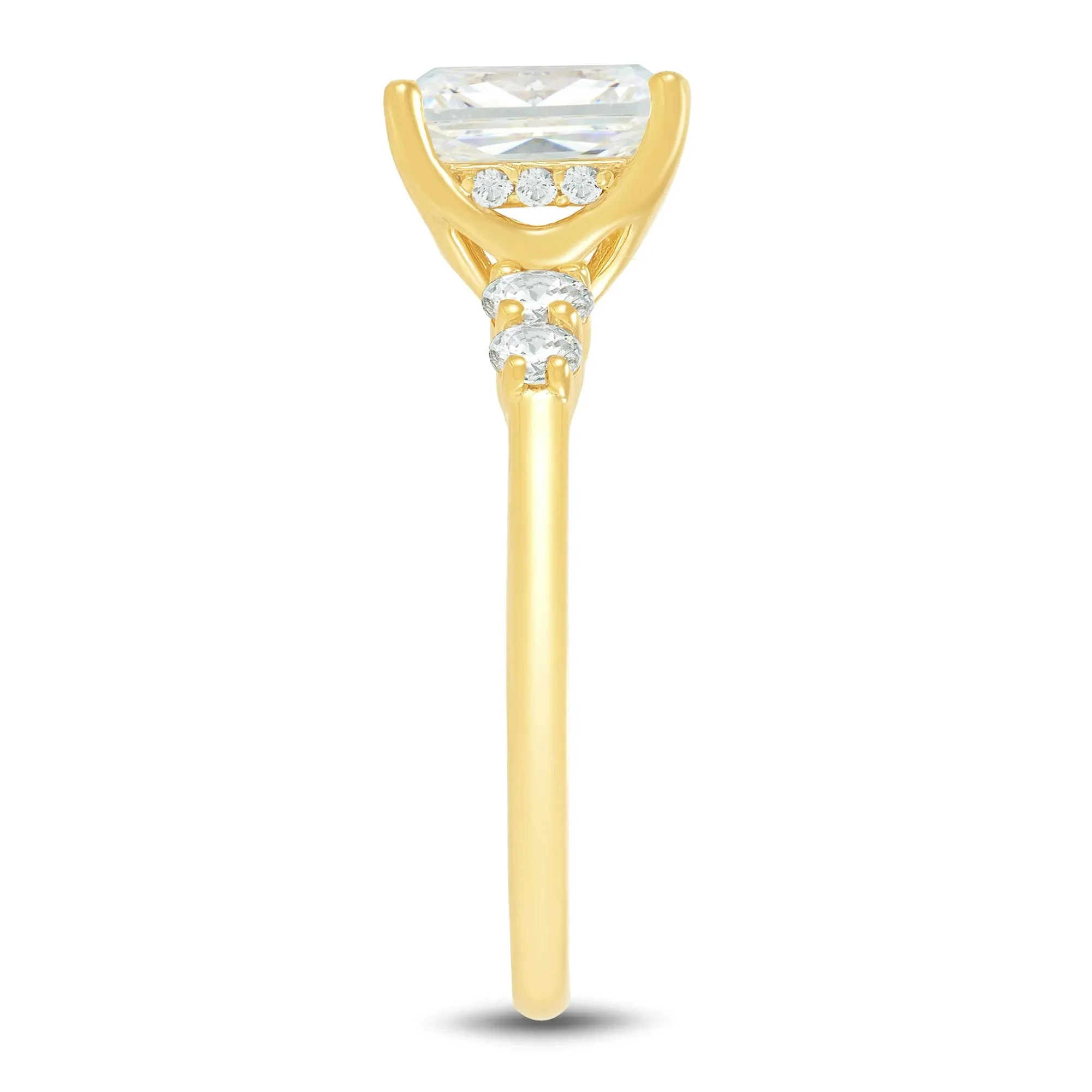 2 1/3 CT. Tw. Lab Grown Diamond Engagement Ring 14K Yellow Gold Round Brilliant Cut Size 6 2mm - Image 3
