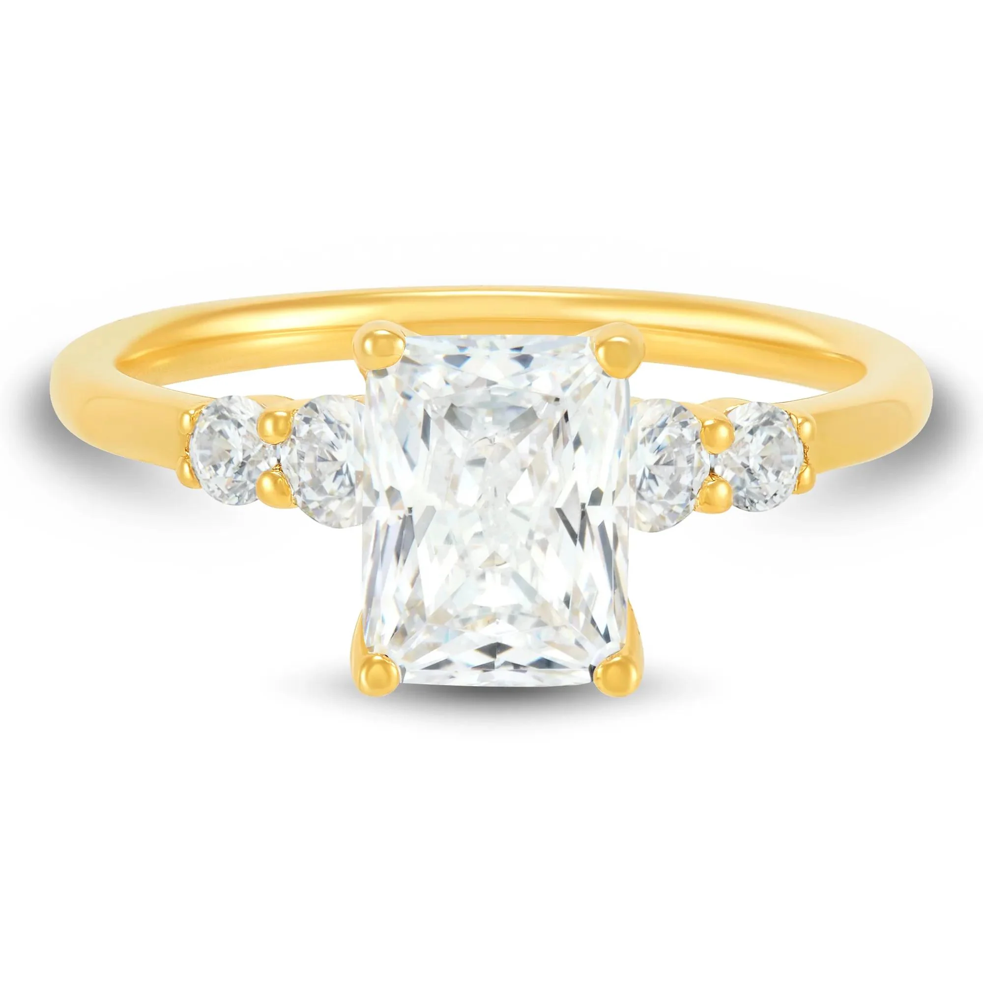 2 1/3 CT. Tw. Lab Grown Diamond Engagement Ring 14K Yellow Gold Round Brilliant Cut Size 9 2mm