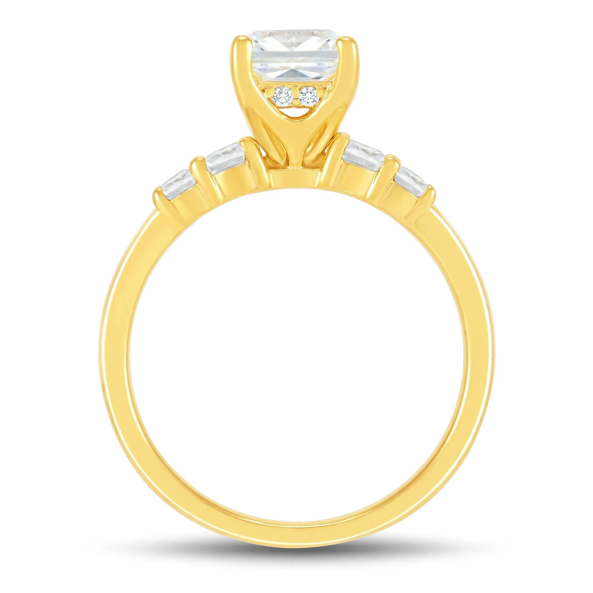 2 1/3 CT. Tw. Lab Grown Diamond Engagement Ring 14K Yellow Gold Round Brilliant Cut Size 9 2mm - Image 2