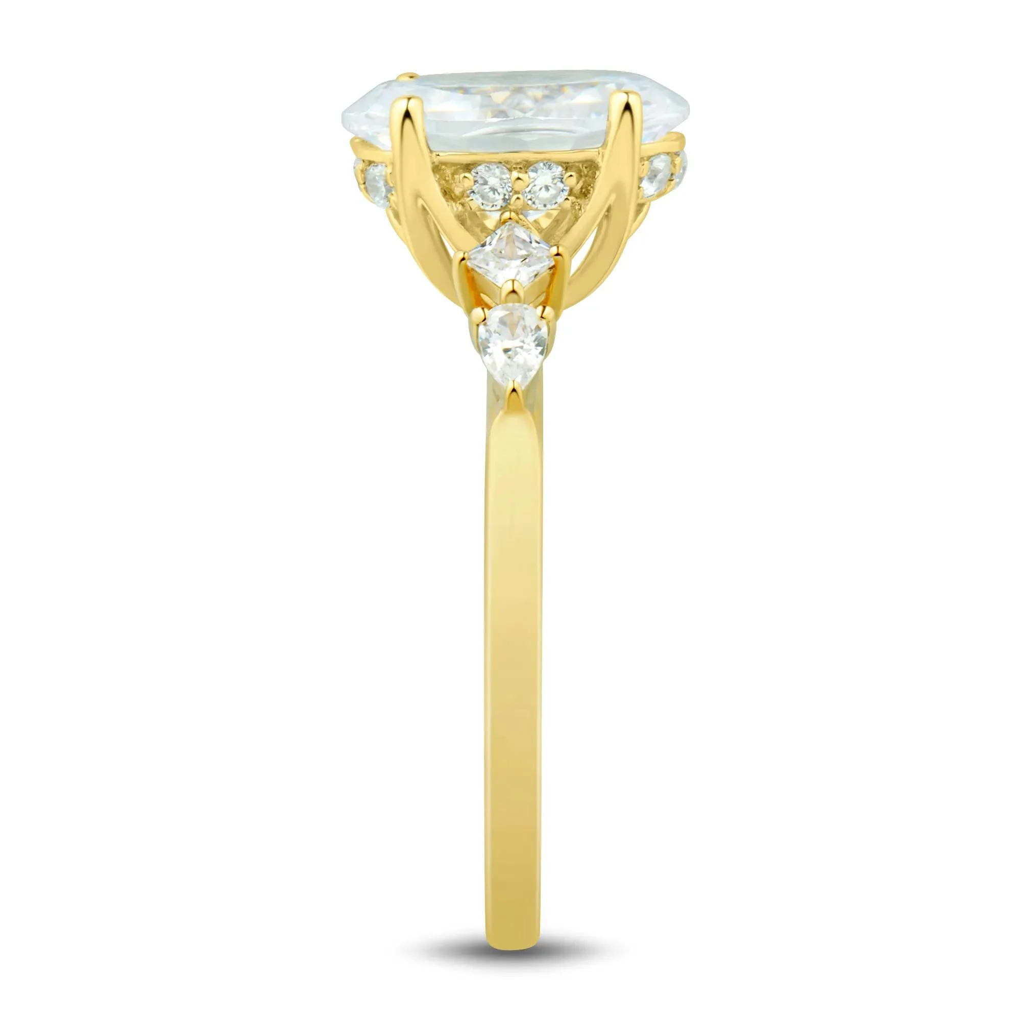 2 1/4 CT. Tw. Lab Grown Diamond Engagement Ring 14K Yellow Gold Size 6.5 3mm - Image 3