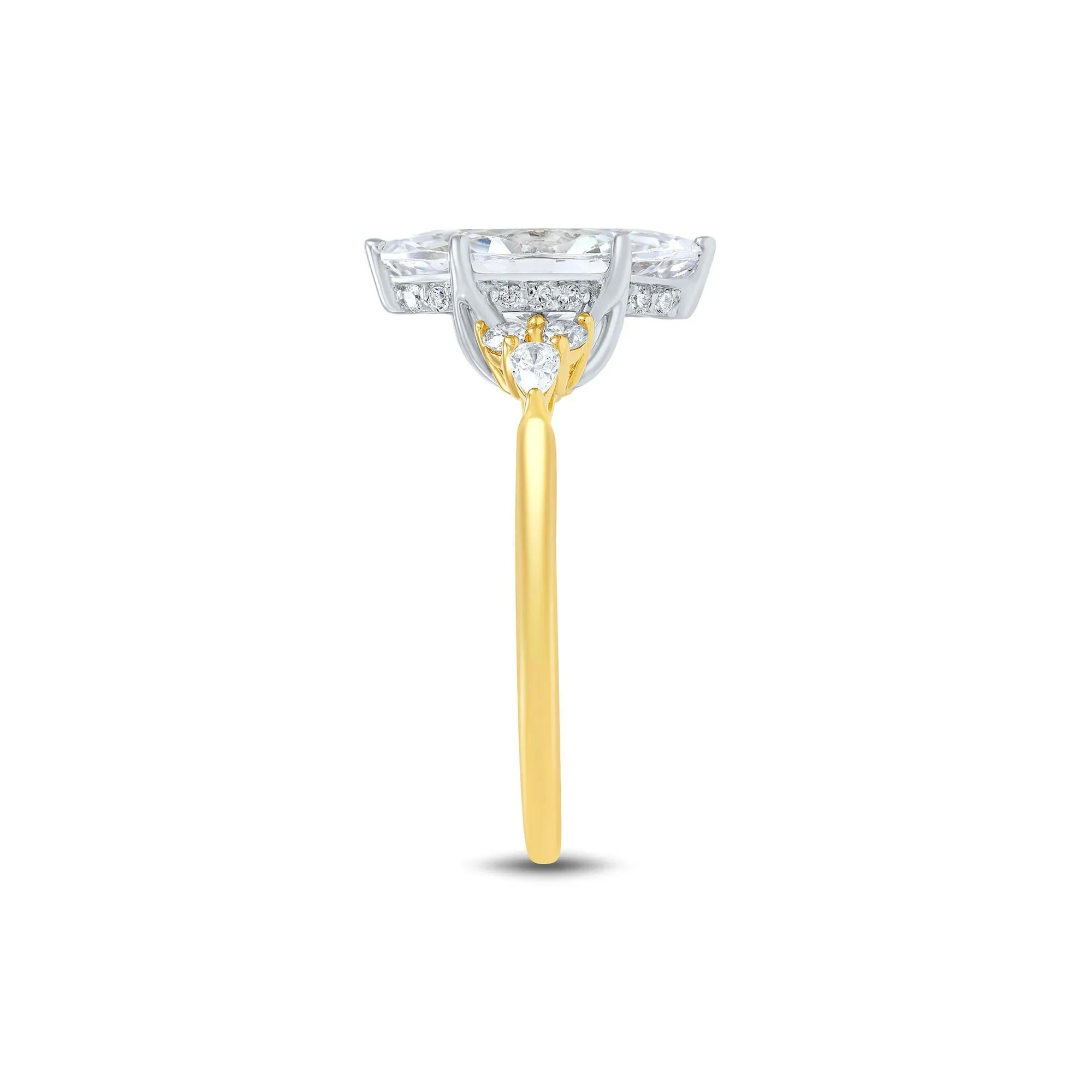2 1/3 CT. Tw. Lab Grown Diamond Engagement Ring 14K Yellow Gold & 14K White Gold Size 6.5 1mm - Image 2