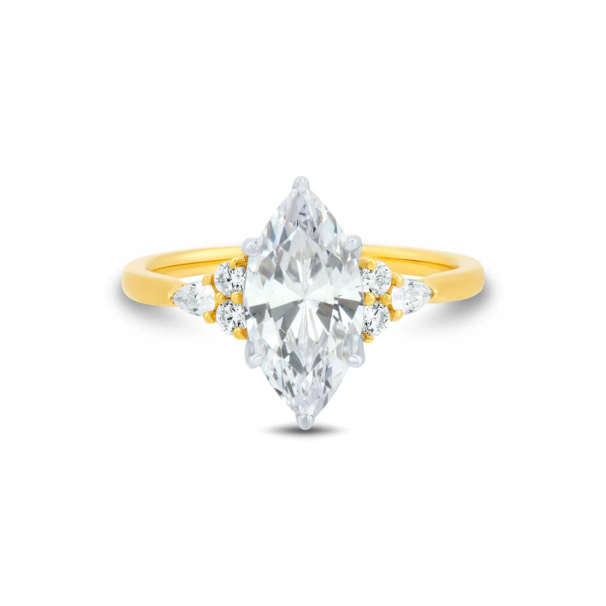 2 1/3 CT. Tw. Lab Grown Diamond Engagement Ring 14K Yellow Gold & 14K White Gold Size 8.5 1mm
