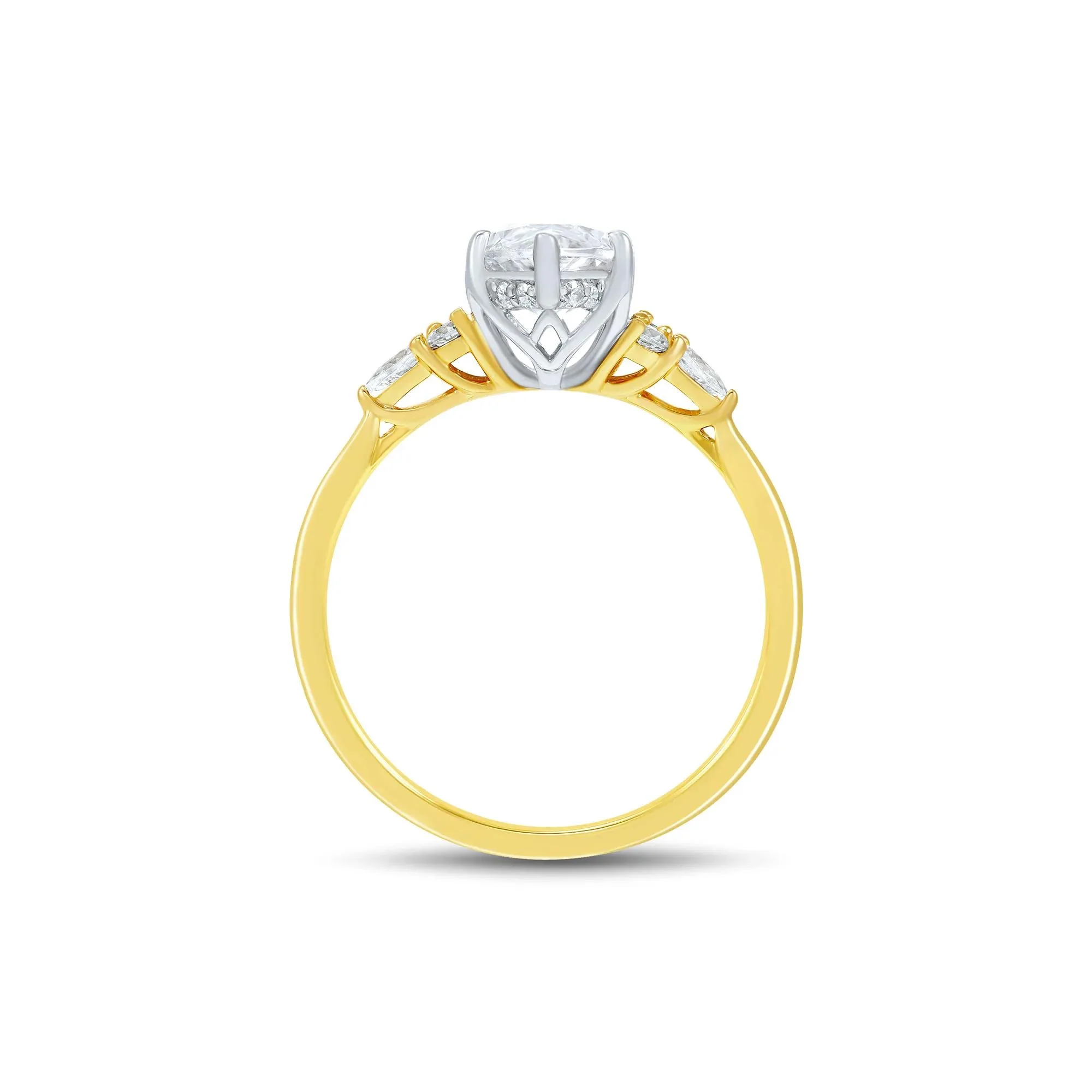 2 1/3 CT. Tw. Lab Grown Diamond Engagement Ring 14K Yellow Gold & 14K White Gold Size 8.5 1mm - Image 3