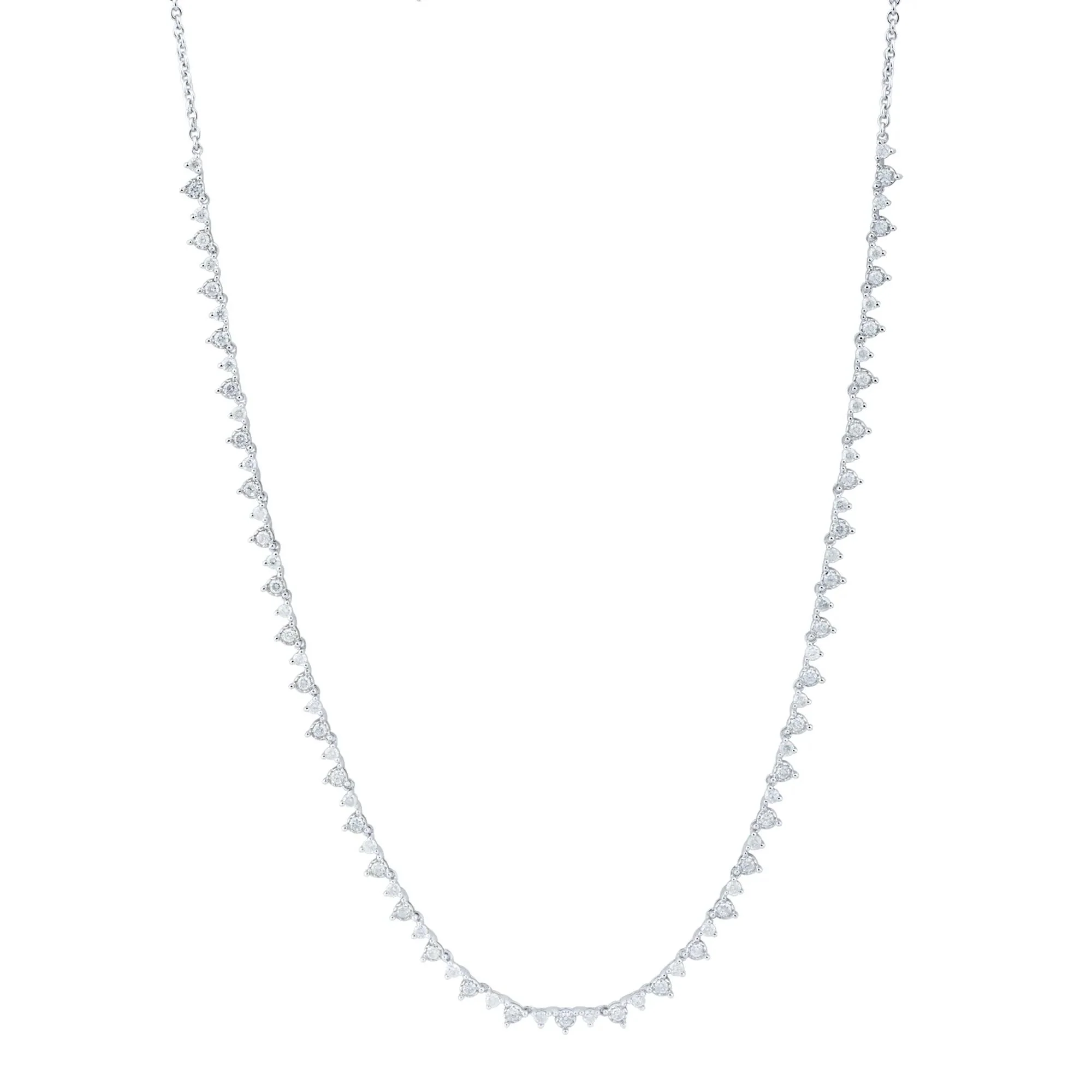 1 CT. Tw. Lab Grown Diamond Necklace 14K White Gold Size 16"