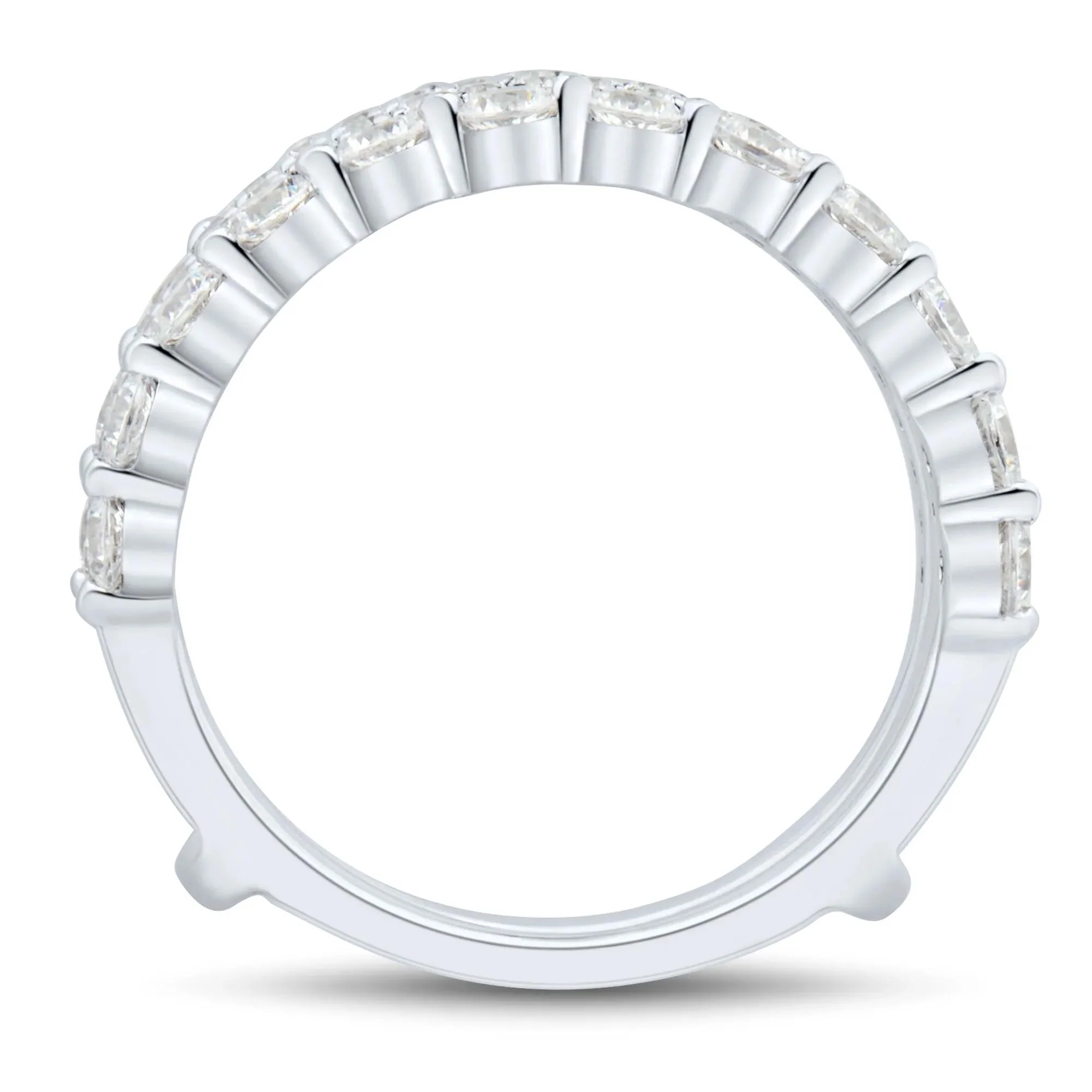 1/2 CT. Tw. Lab Grown Diamond Ring Insert 14K White Gold Round Brilliant Cut Size 7 1mm - Image 2