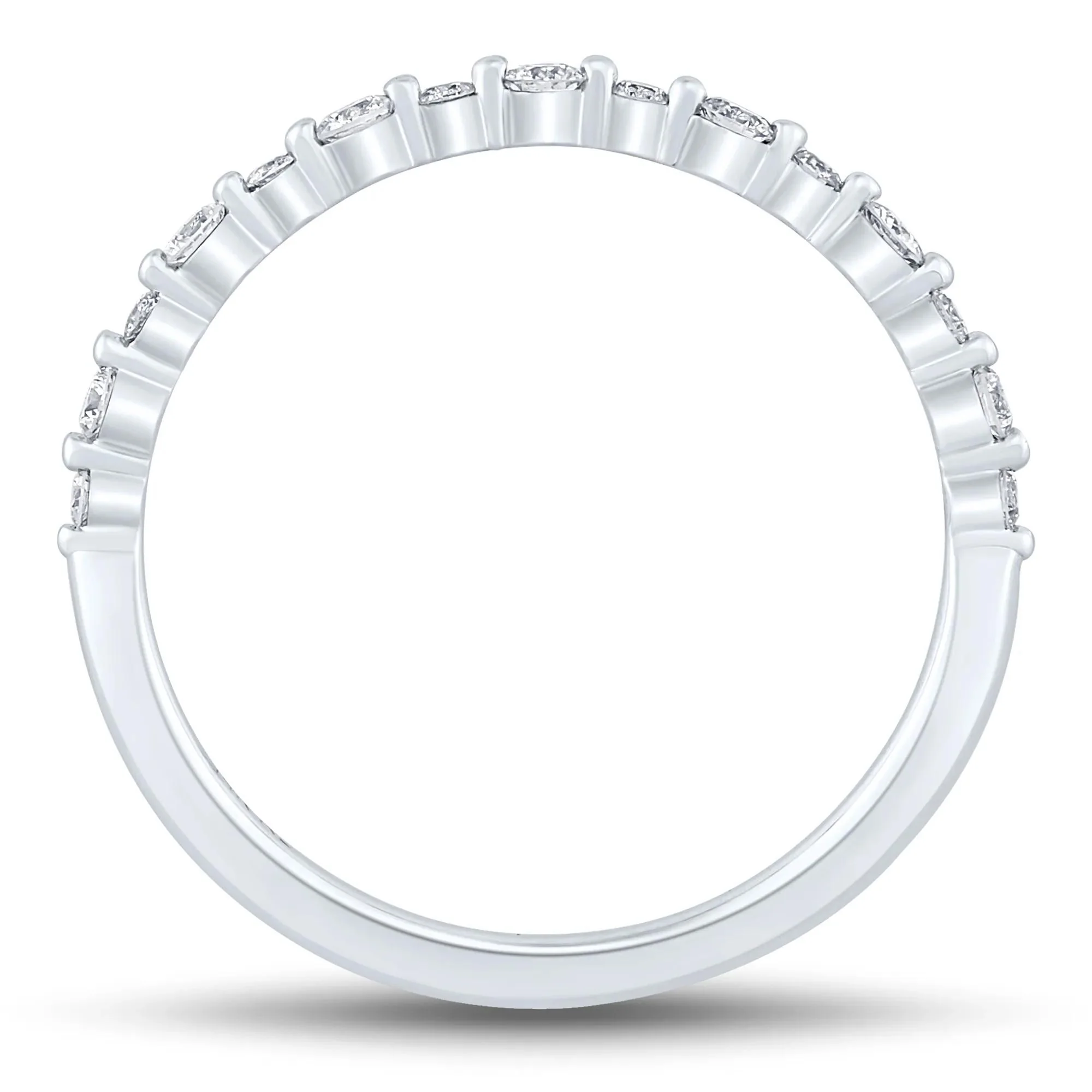 1/4 CT. Tw. Diamond Shared-Prong Band Ring 10K White Gold Round Brilliant Cut Size 8.5 1mm - Image 2